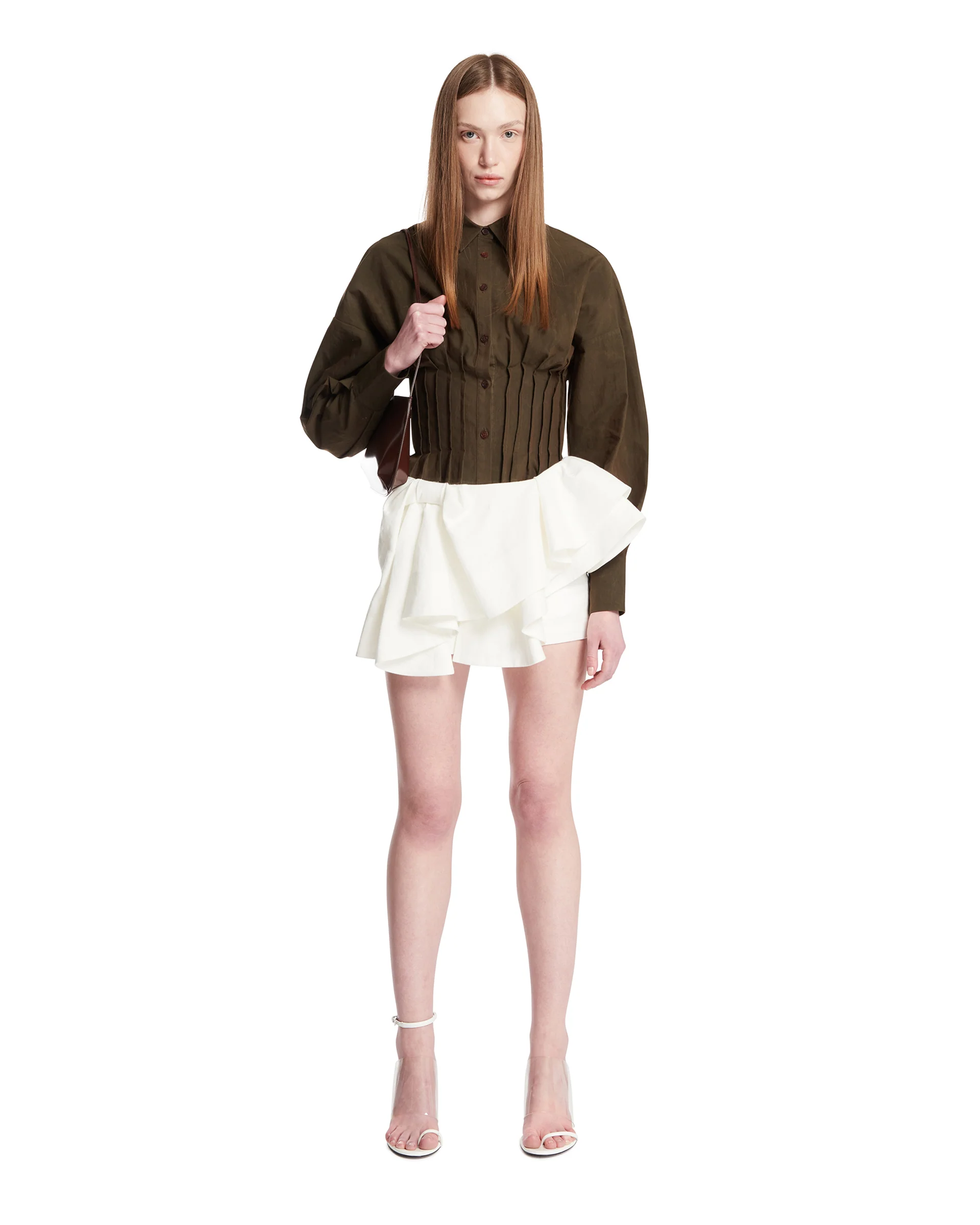 Camicia Con Pinces In Vita Verde - Image 3
