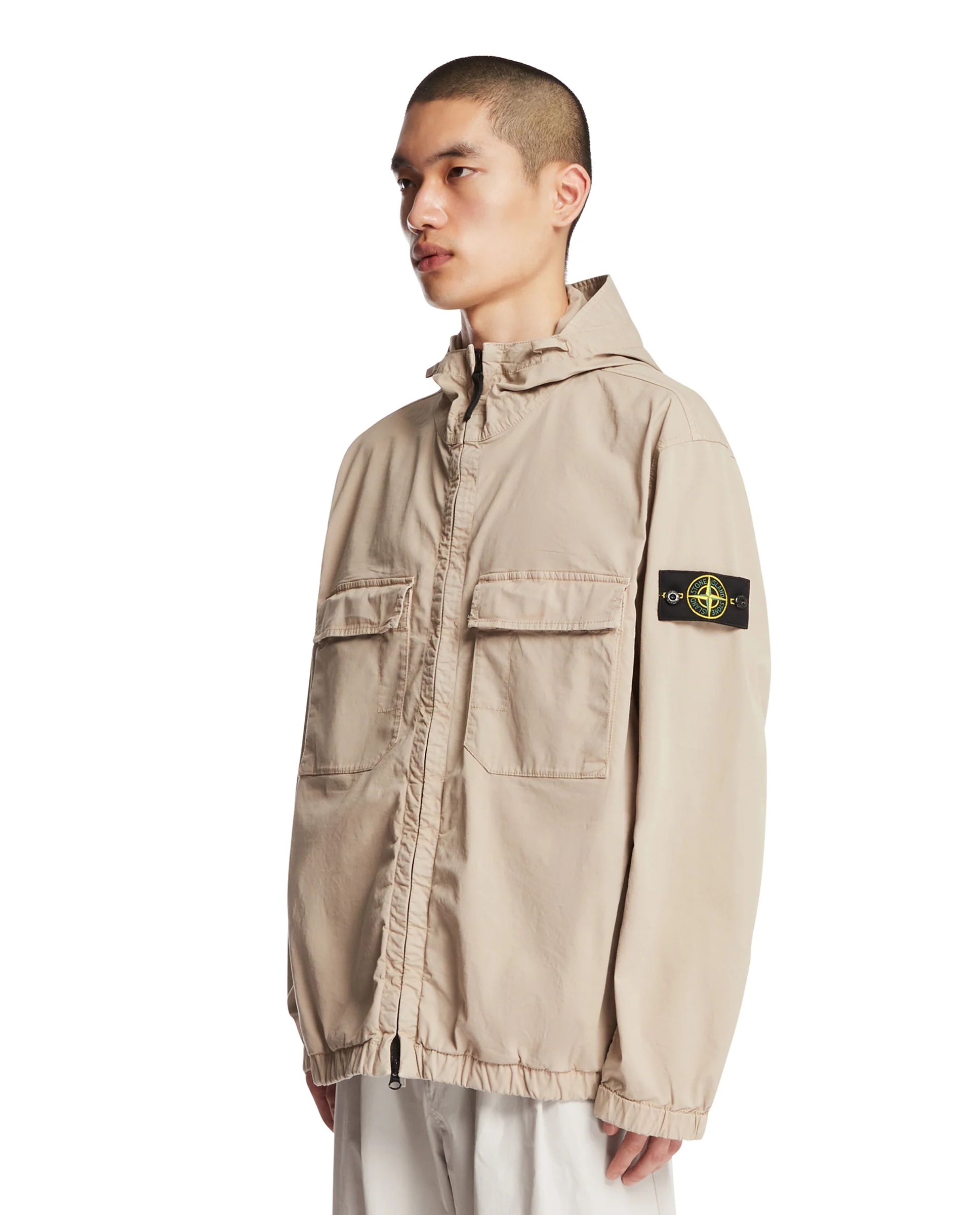 Giacca A Vento Beige Con Cappuccio - Image 2