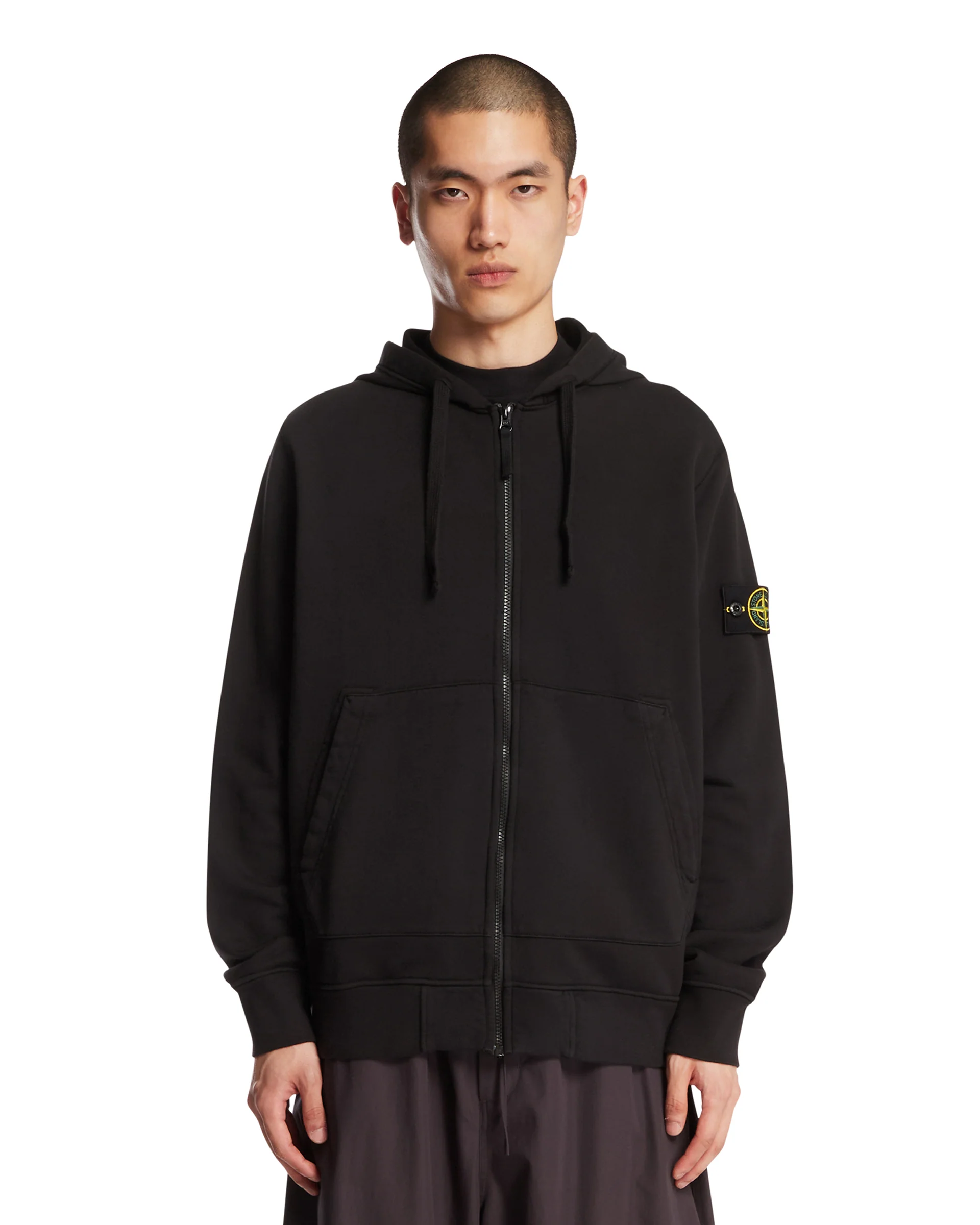 Felpa Con Zip Nera