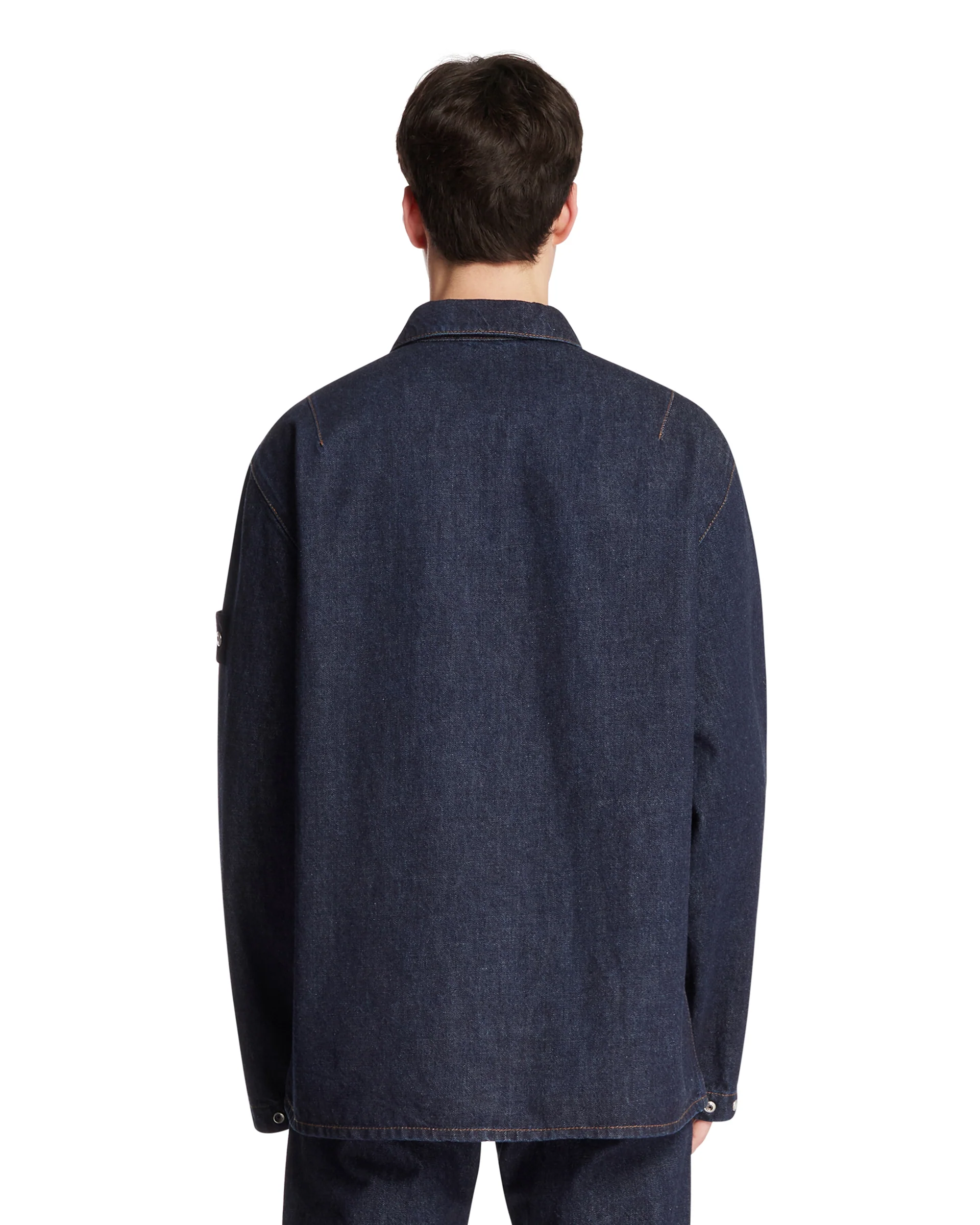 Giacca In Denim Con Zip Blu - Image 5