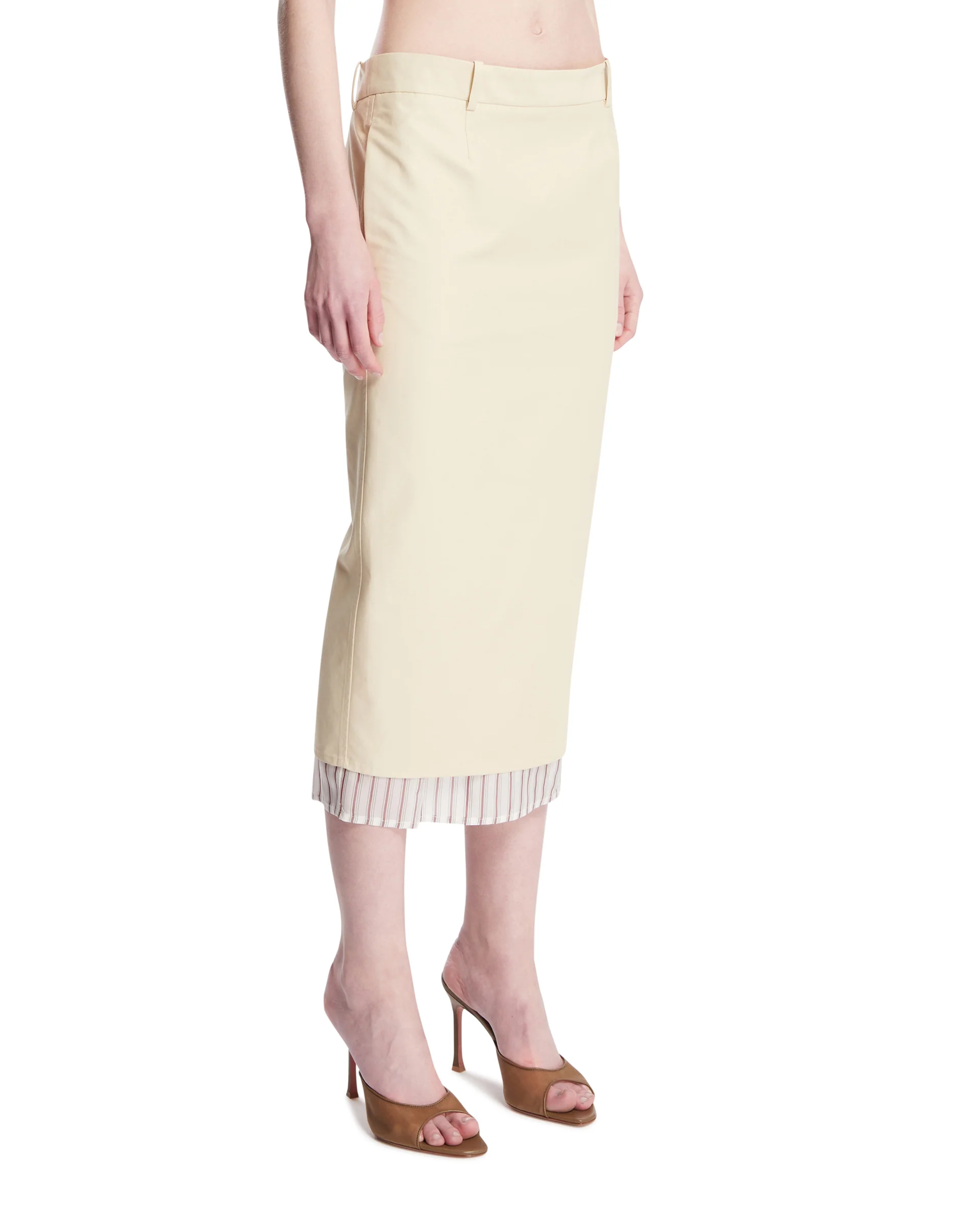 Gonna A Tubino Midi Beige - Image 2