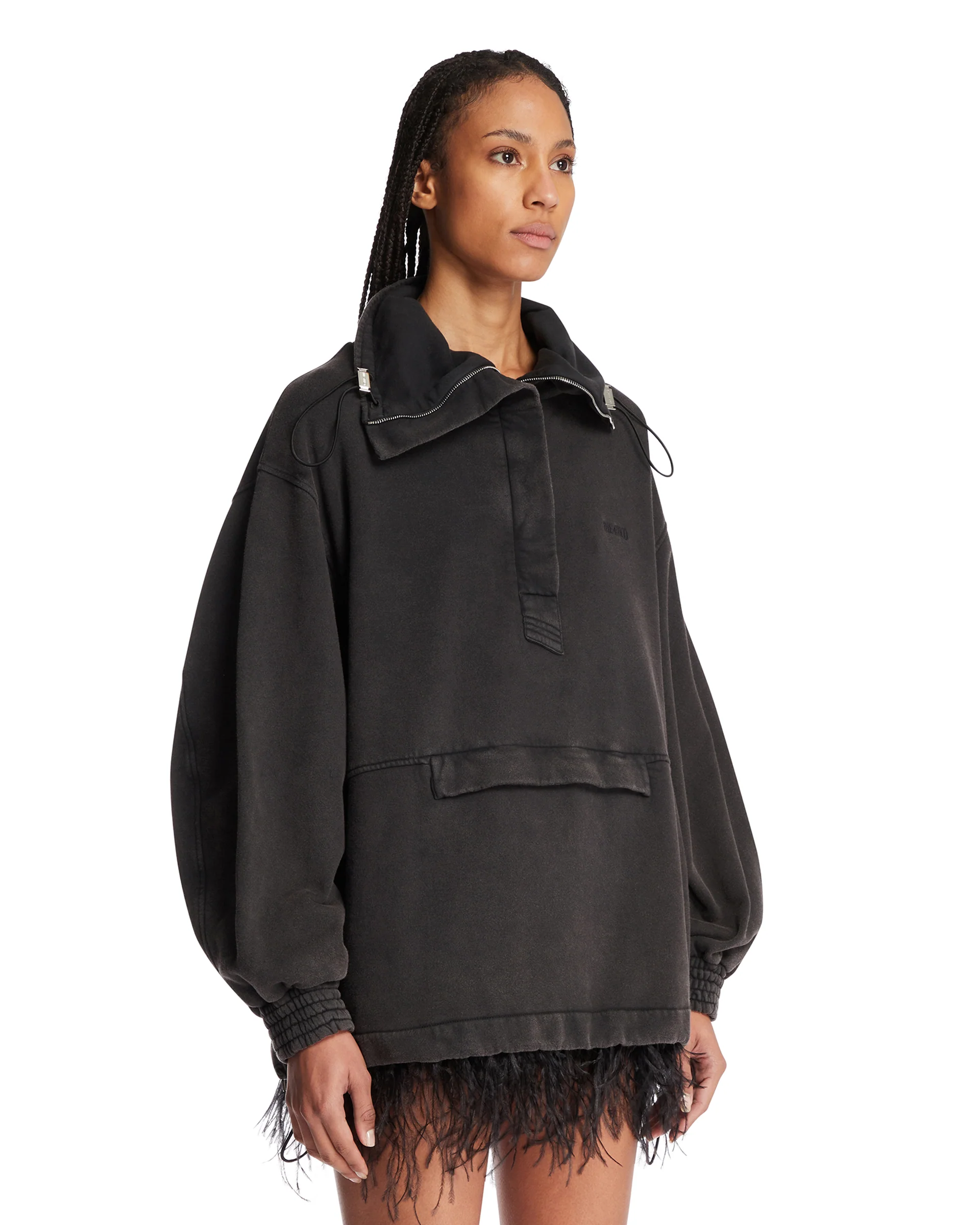 Blouson A Collo Alto Nero - Image 2