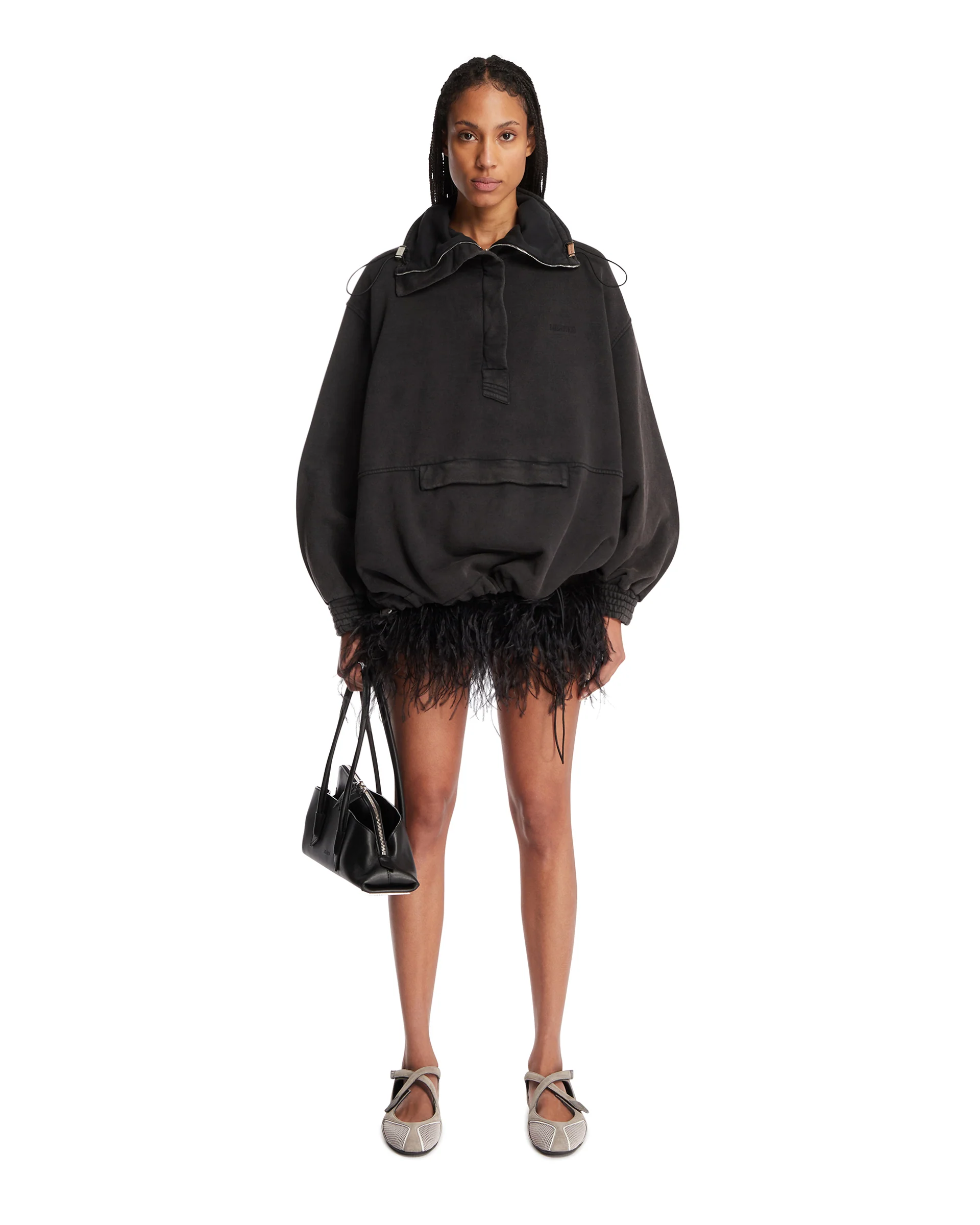 Blouson A Collo Alto Nero - Image 3