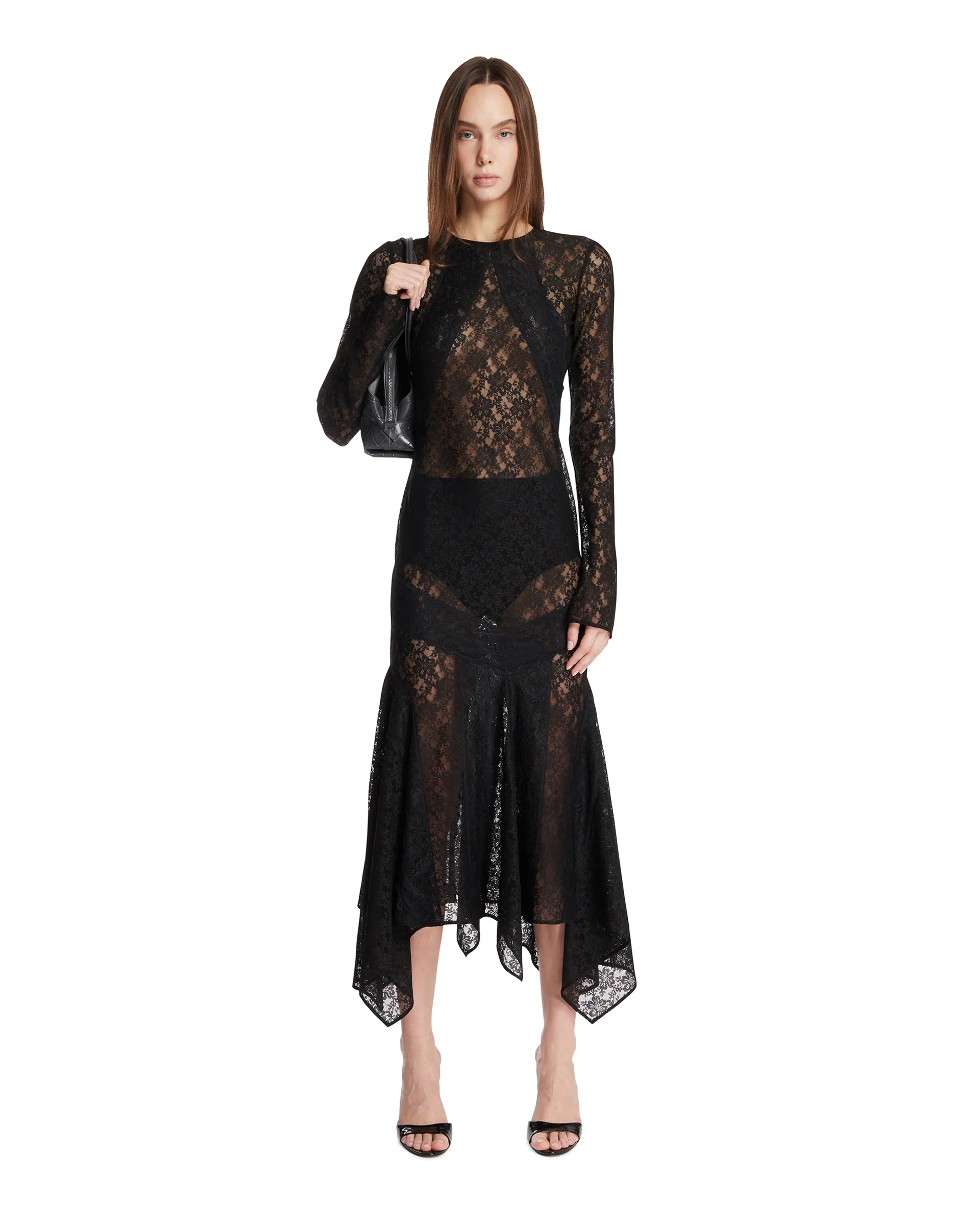 Abito Midi In Pizzo Nero - Image 3
