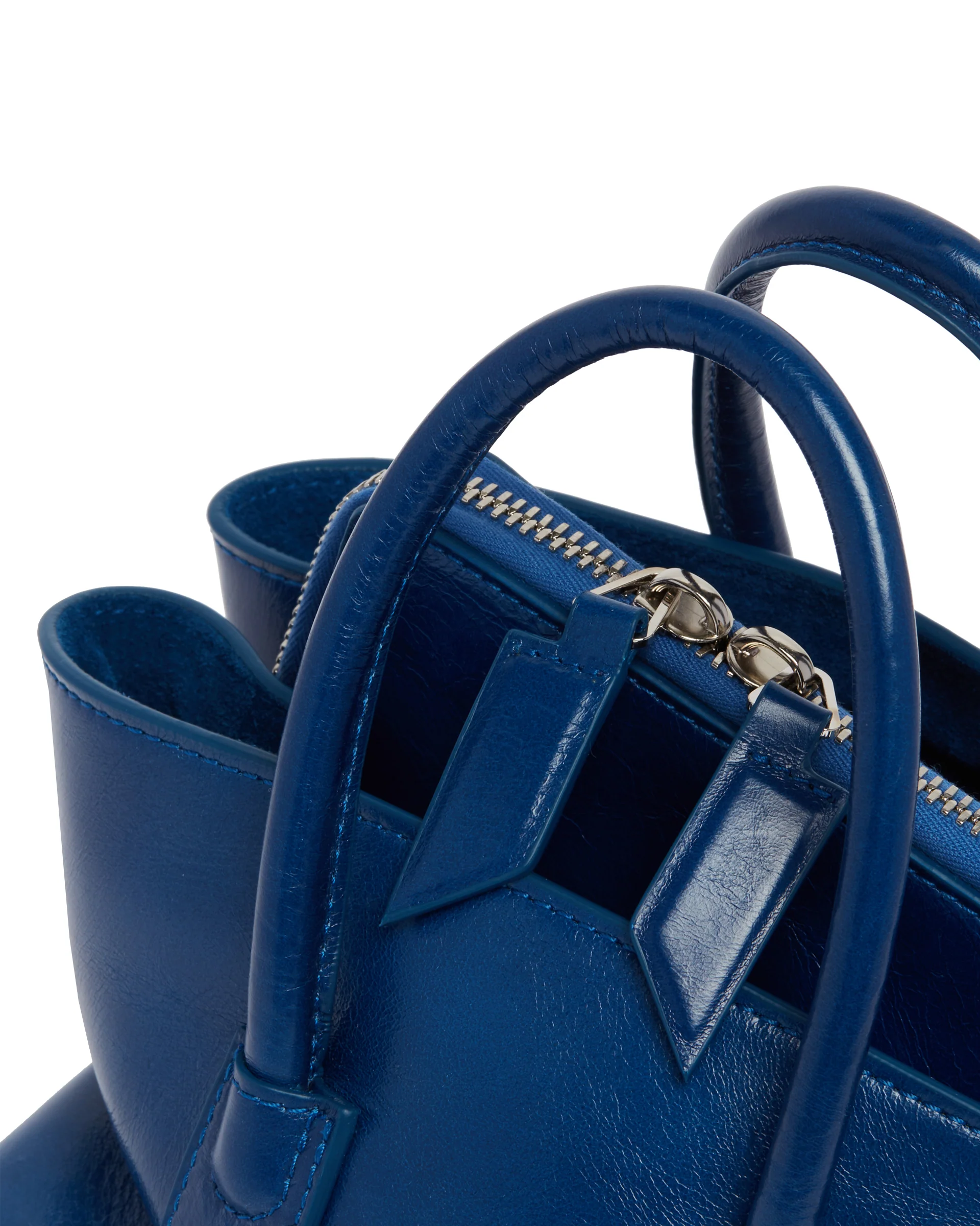 Borsa La Passeggiata Mini In Pelle Blu - Image 4
