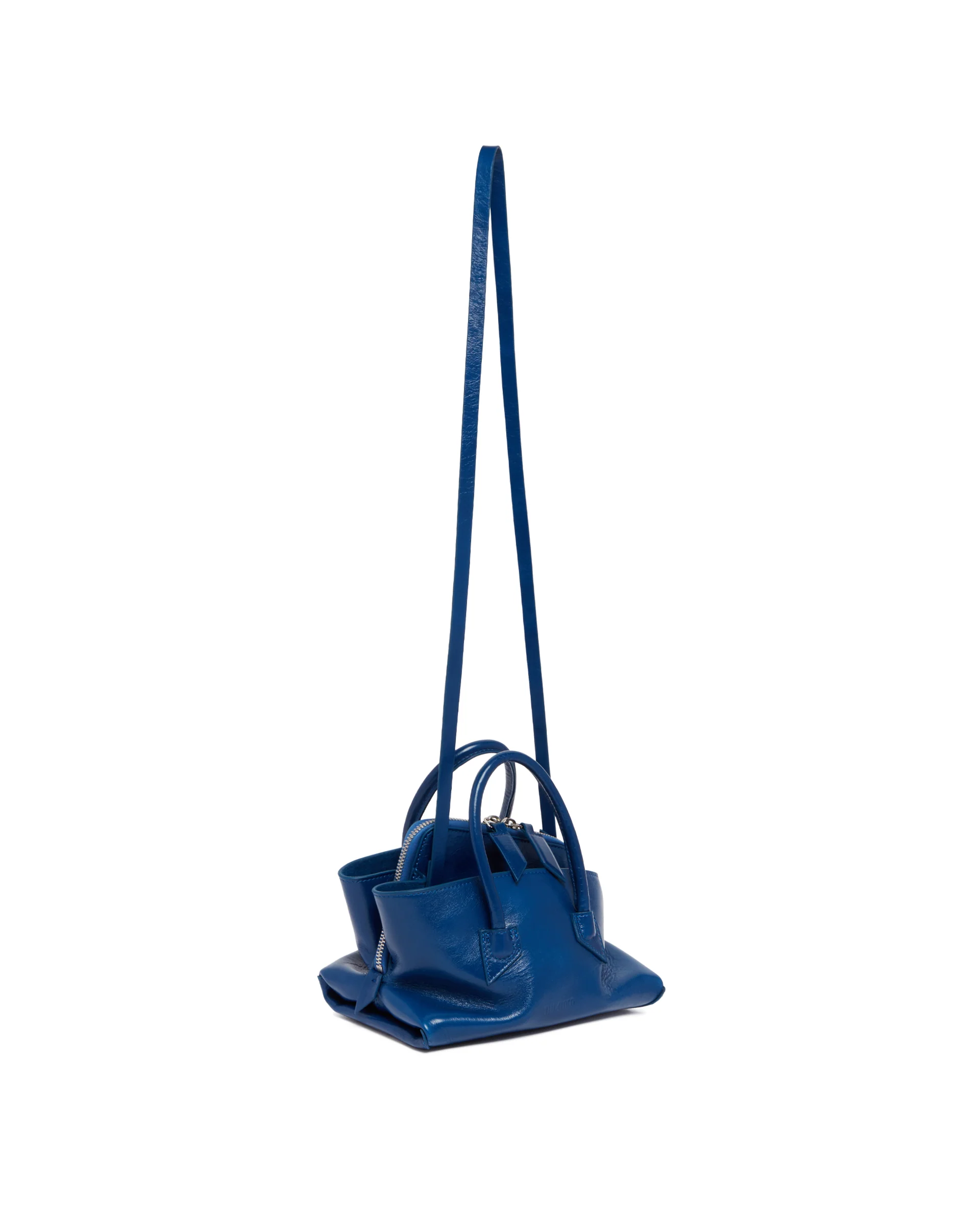 Borsa La Passeggiata Mini In Pelle Blu - Image 5