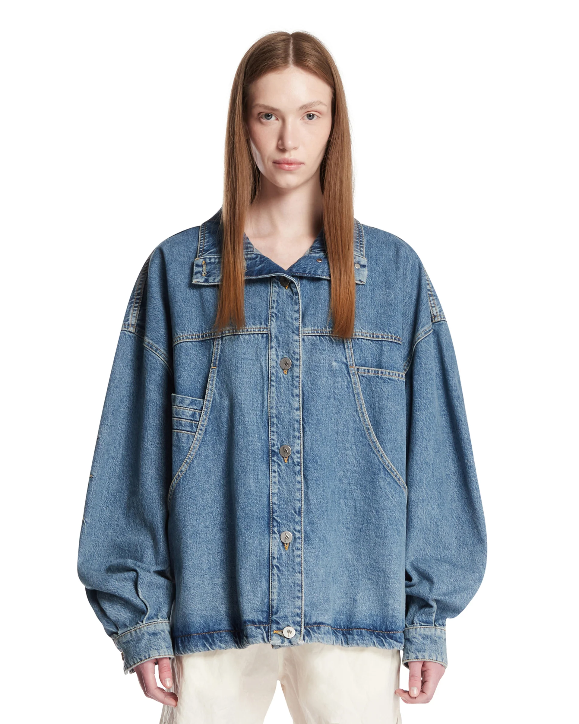 Giacca Oversize In Denim Blu