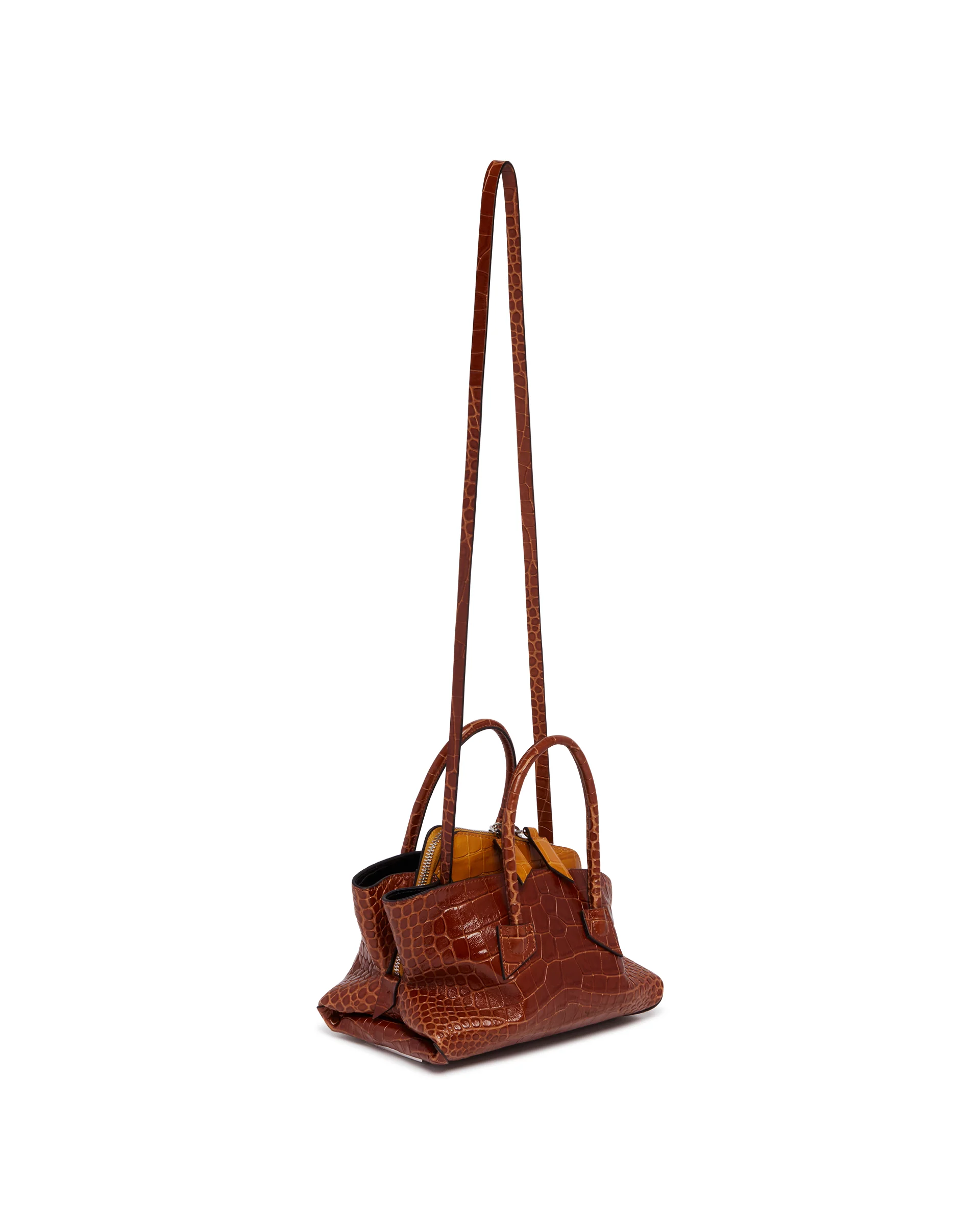 Borsa La Passeggiata Mini In Pelle Marrone - Image 5