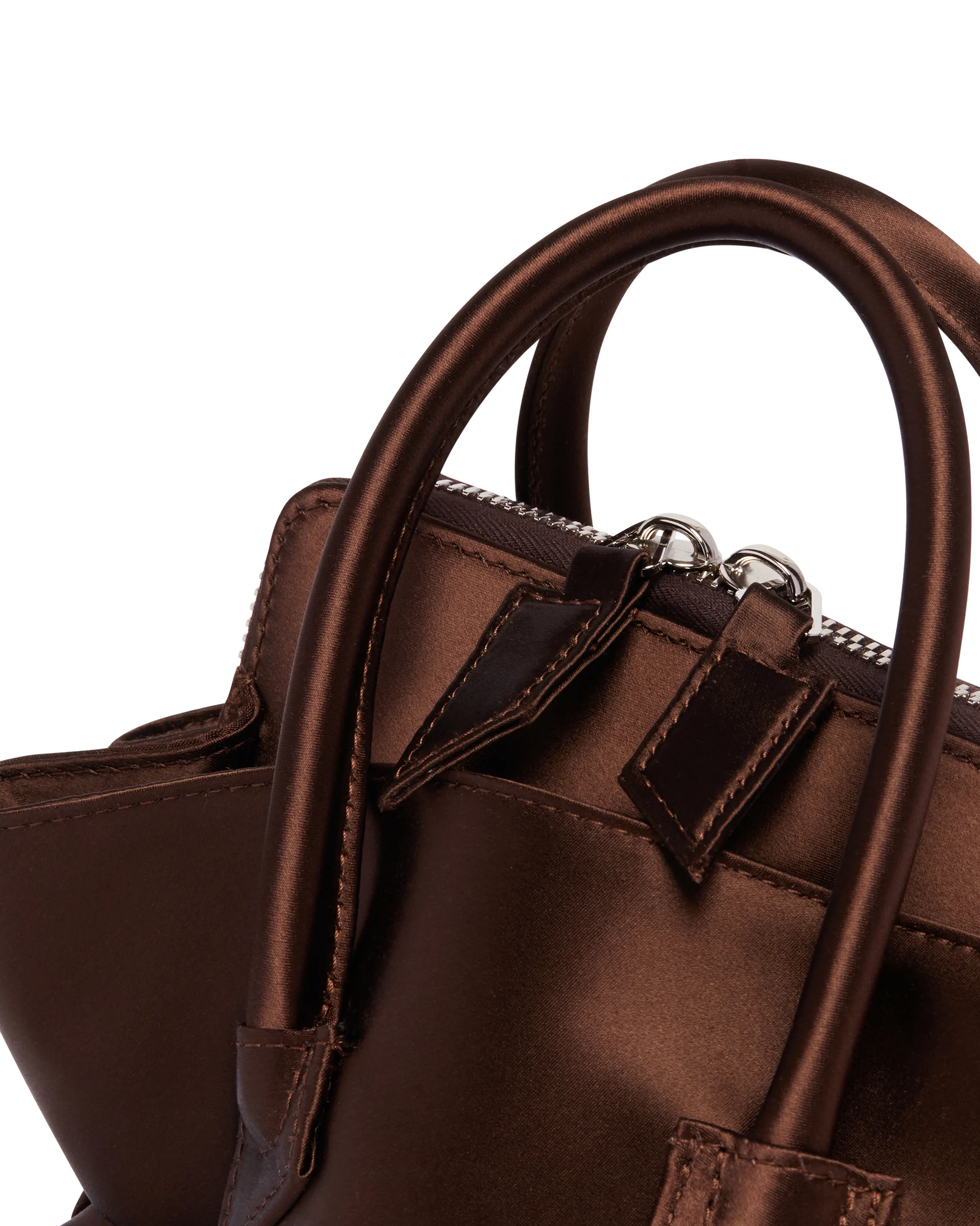 Borsa La Passeggiata Mini In Raso Marrone - Image 4