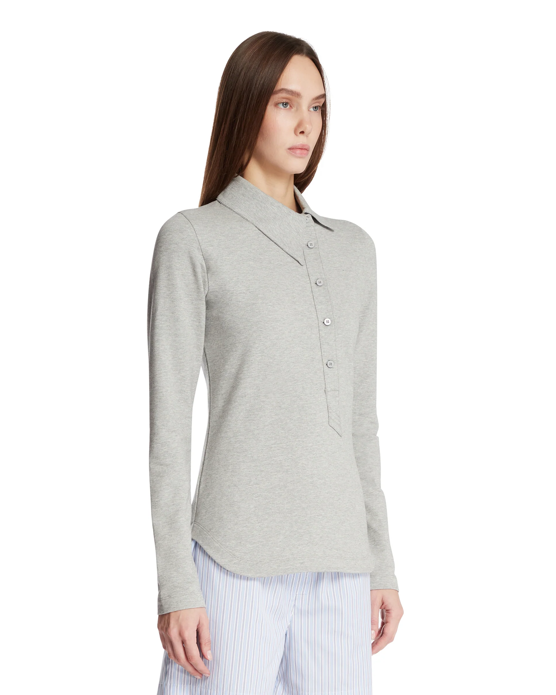 Top Asimmetrico In Cotone Grigio - Image 2