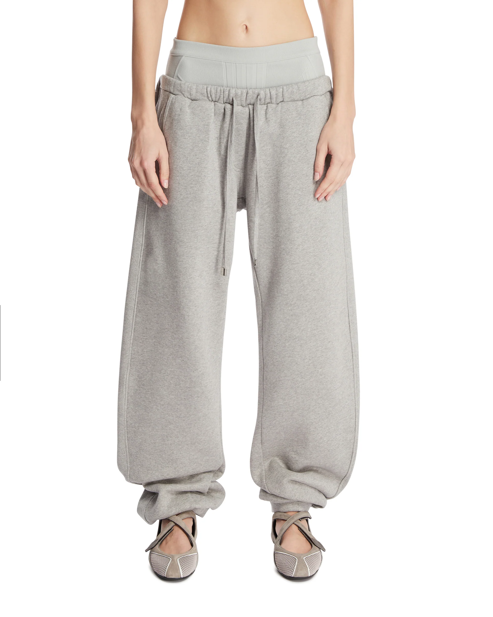 Pantaloni In Cotone Grigi