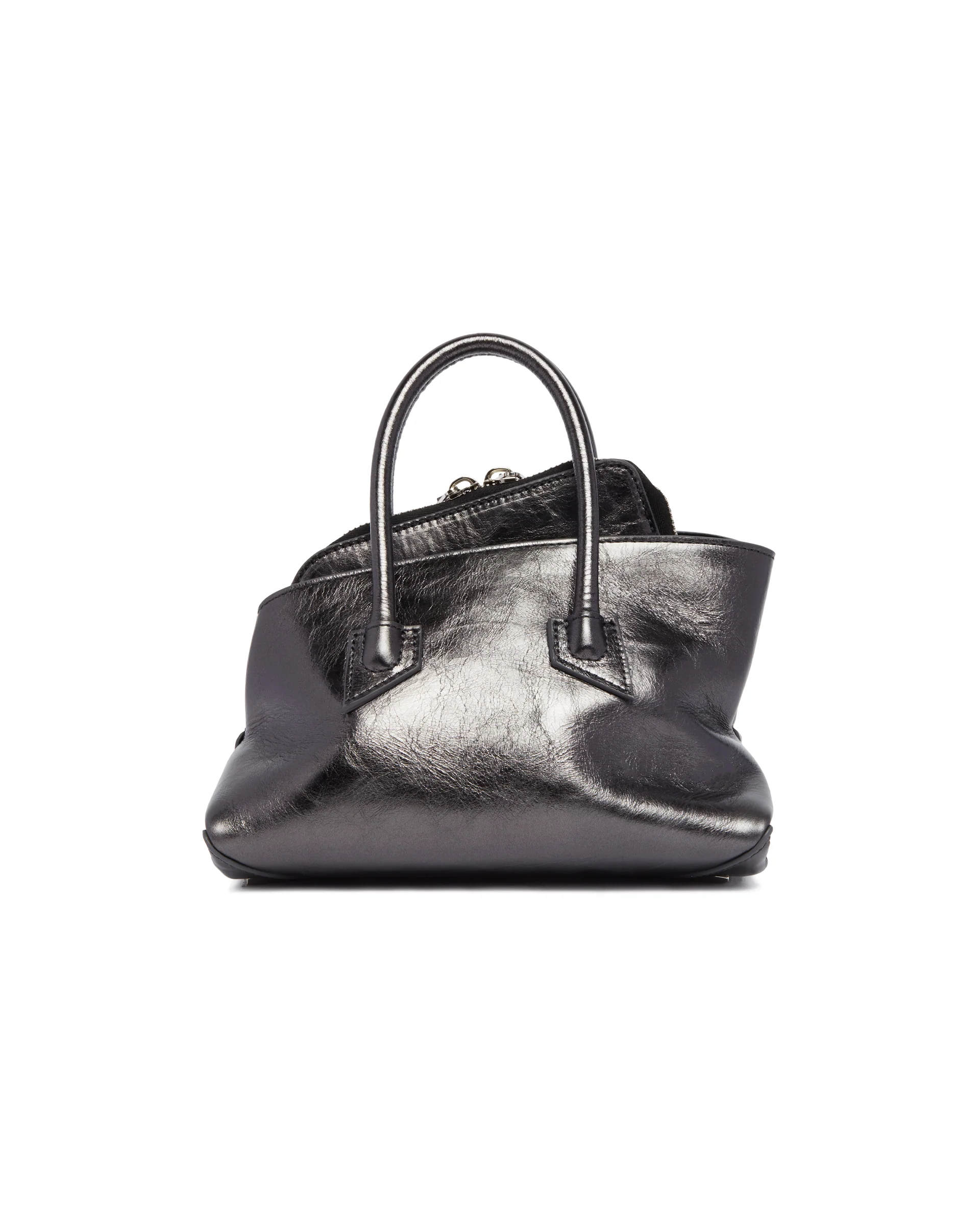 Borsa La Passeggiata Mini In Pelle Grigia - Image 6