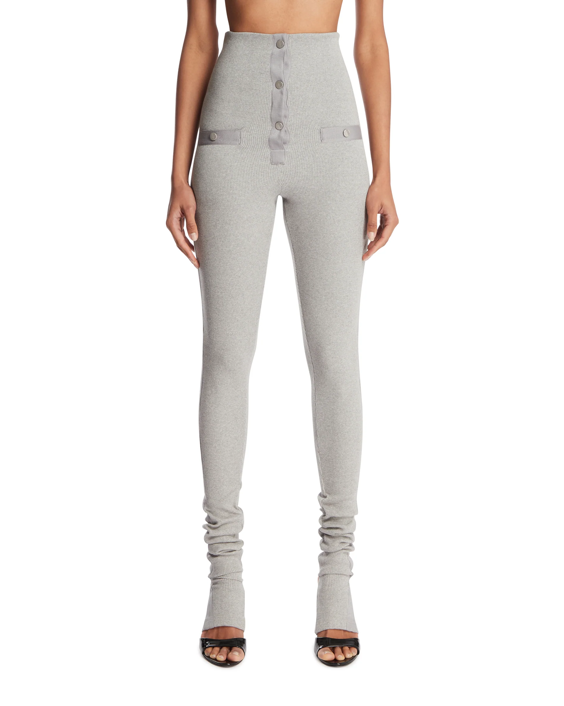 Leggings A Coste Grigi