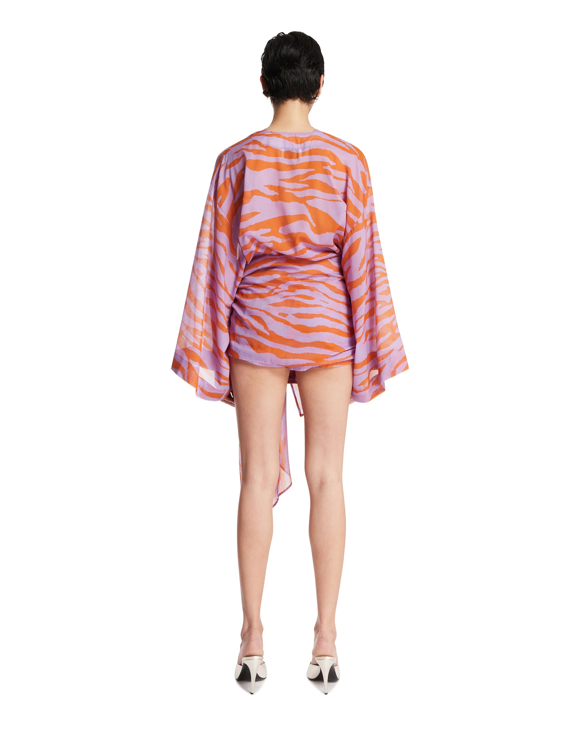 Mini Wrap Dress Zebrato Arancione - Image 5