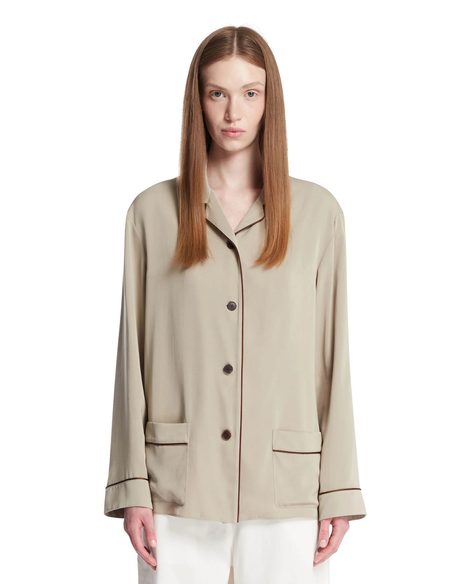 Camicia Clarinda In Seta Beige