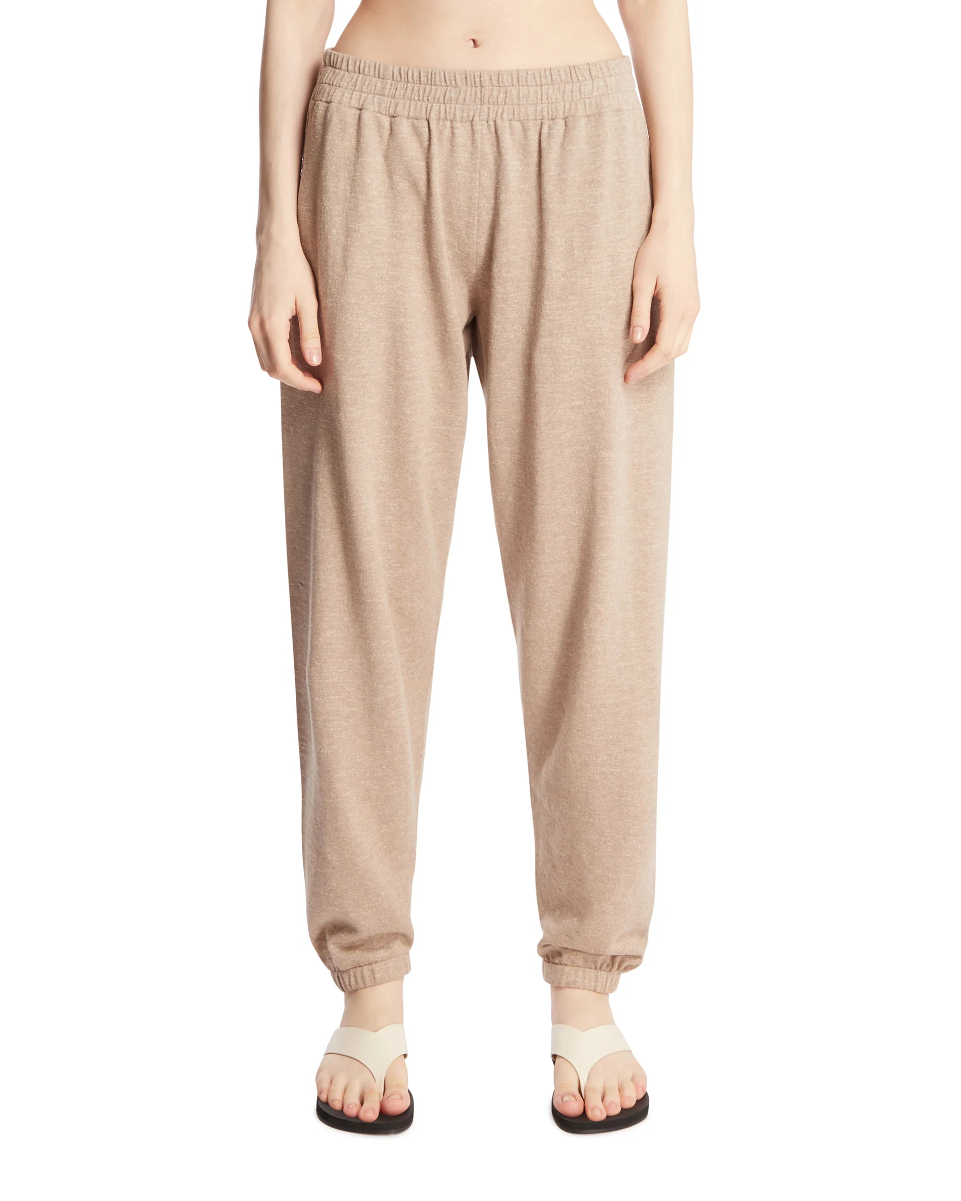 Pantaloni In Cotone E Lino Beige