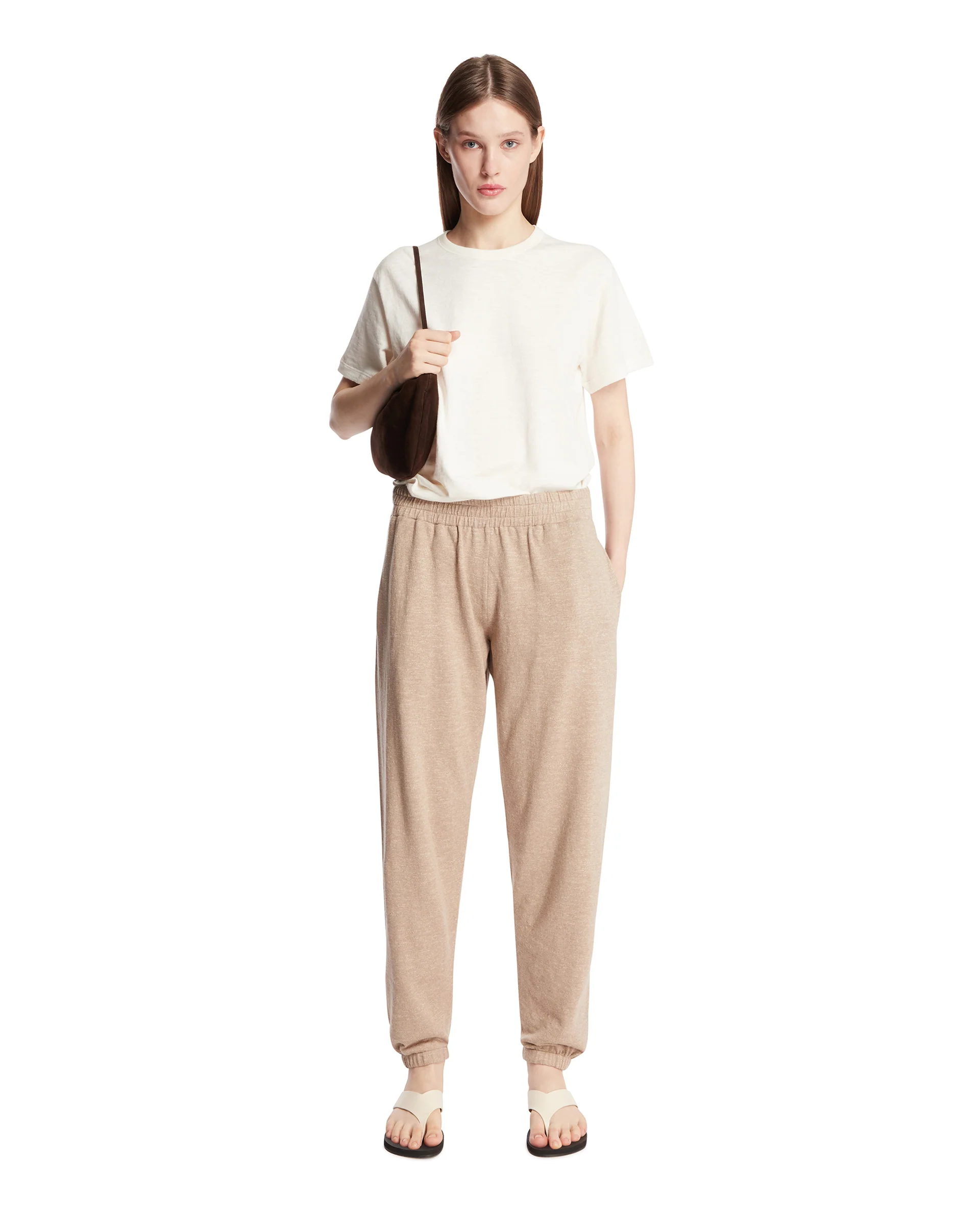Pantaloni In Cotone E Lino Beige - Image 3