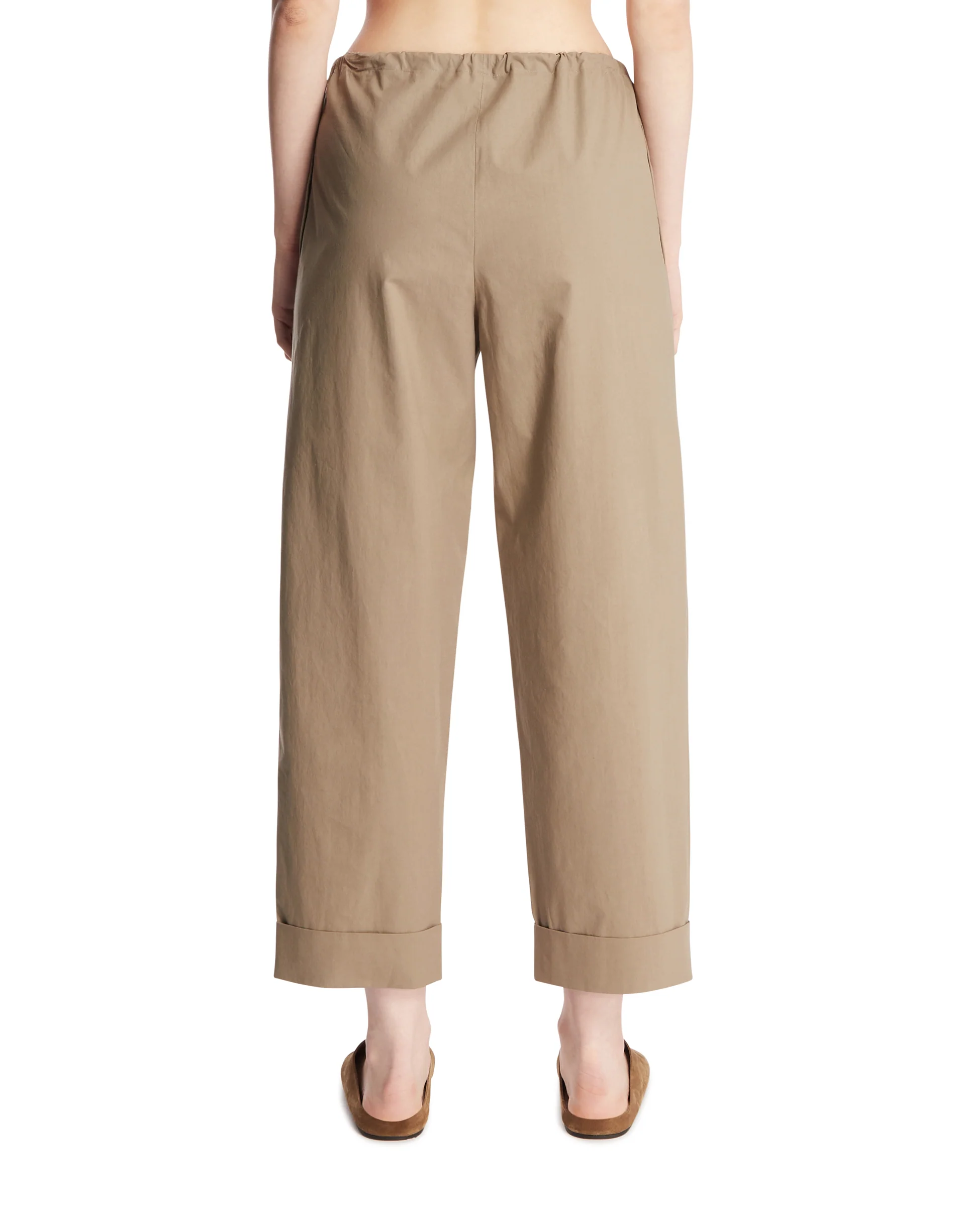 Pantaloni Cropped In Cotone Beige - Image 5