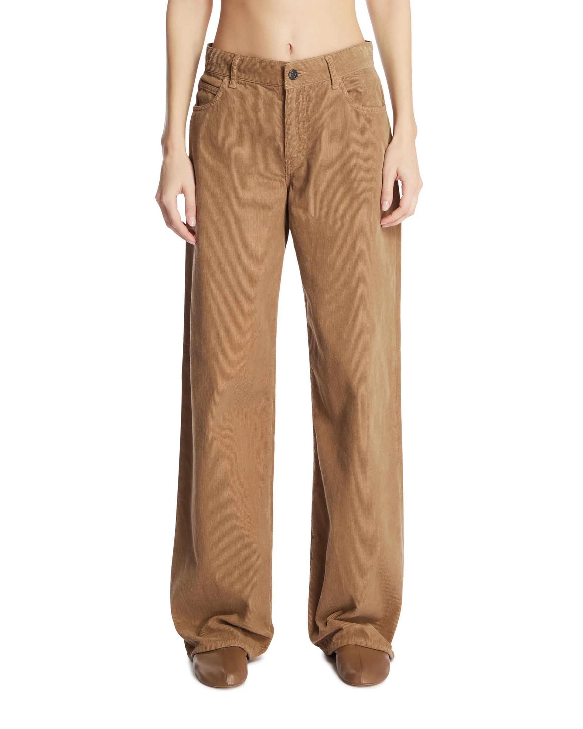 Pantaloni Eglitta In Velluto Beige