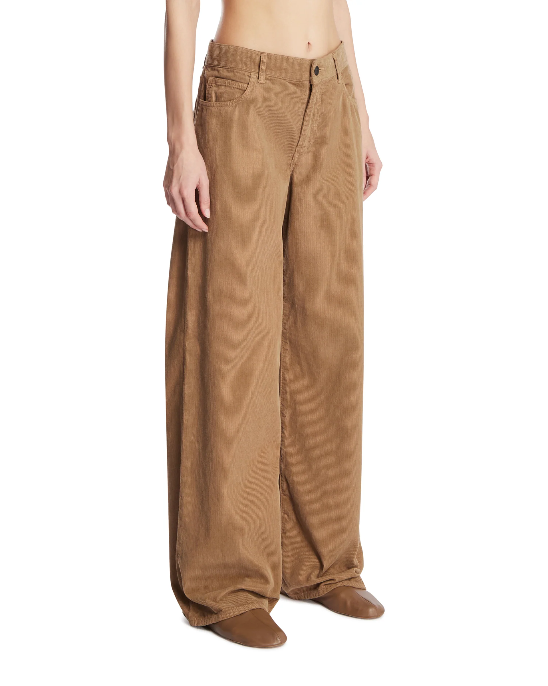 Pantaloni Eglitta In Velluto Beige - Image 2