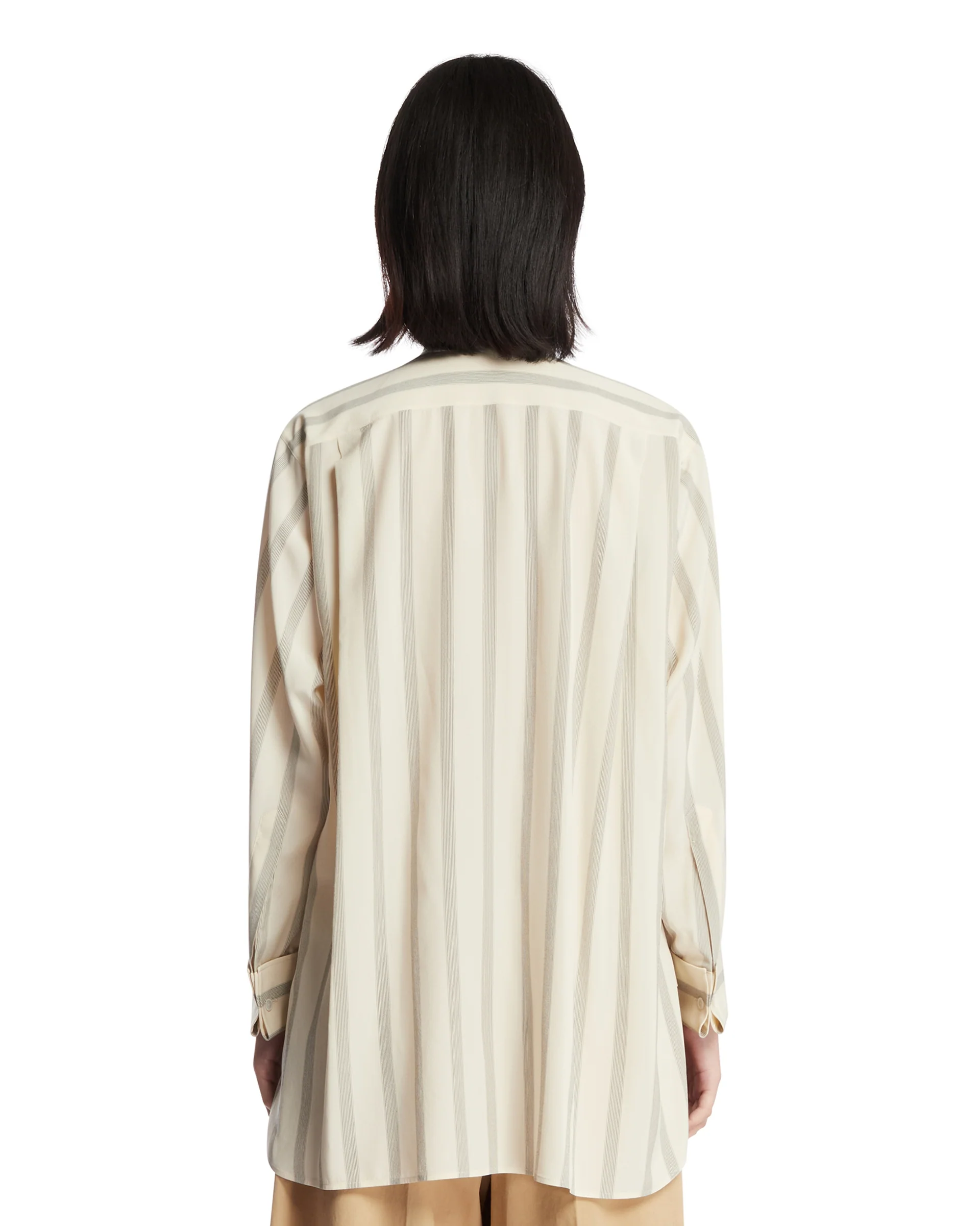 Camicia Falco In Seta Beige - Image 5