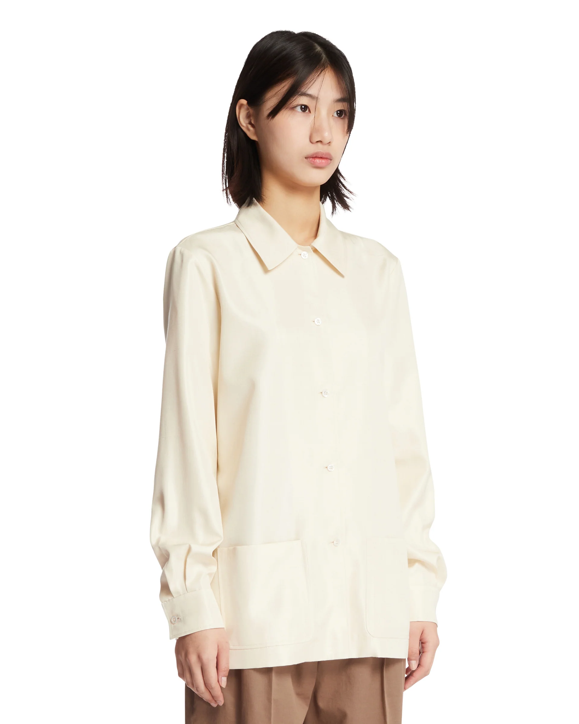 Camicia In Seta Lucetta Beige - Image 2