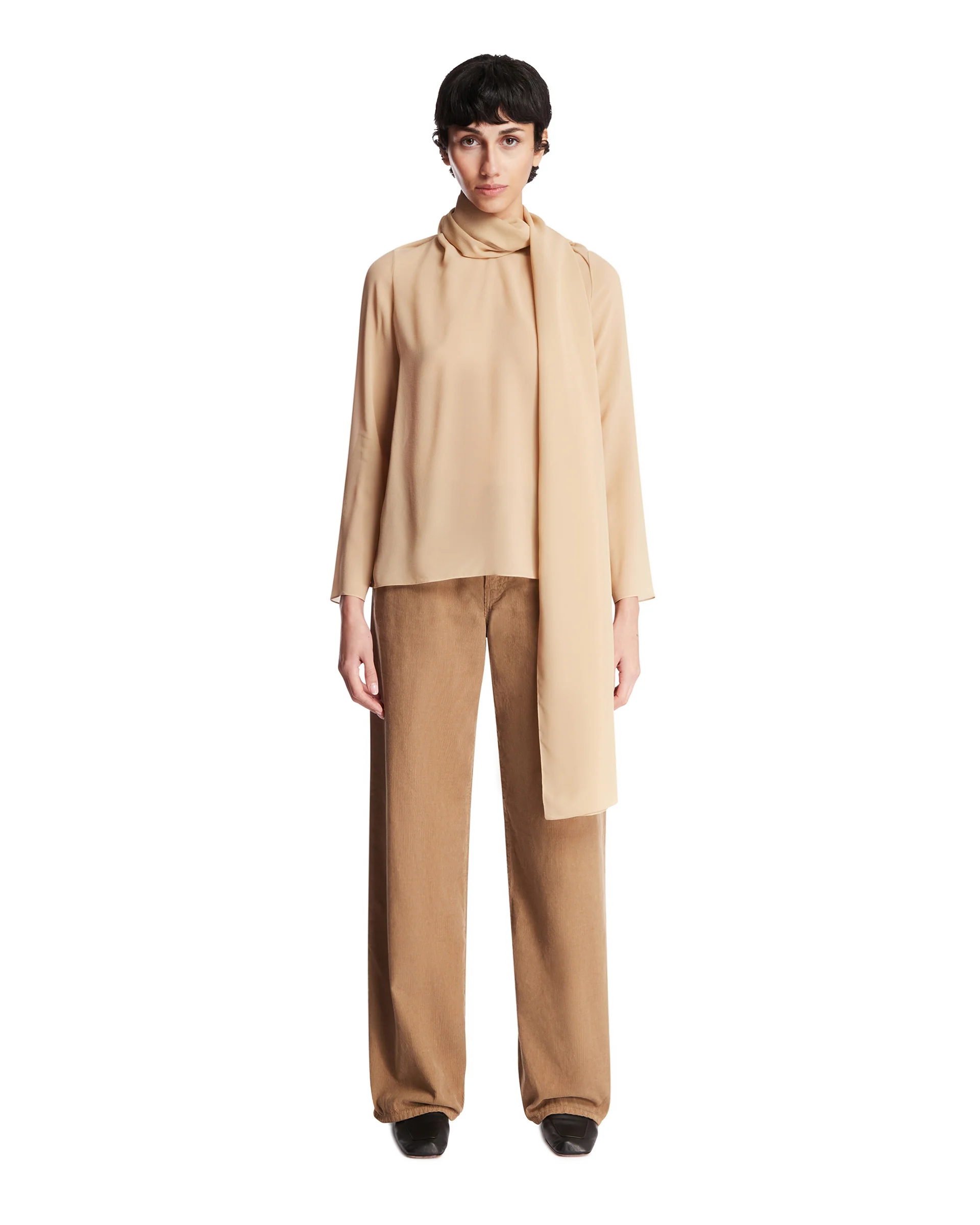 Camicia In Seta Beige
