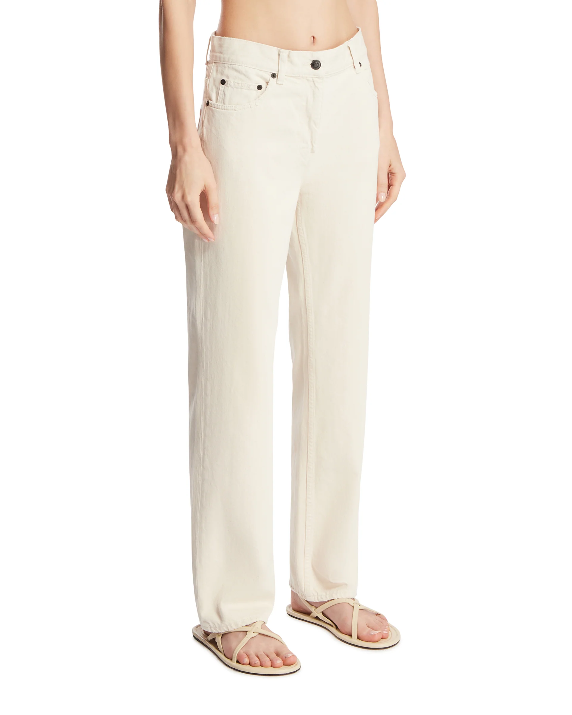 Jeans A Gamba Dritta Beige - Image 2