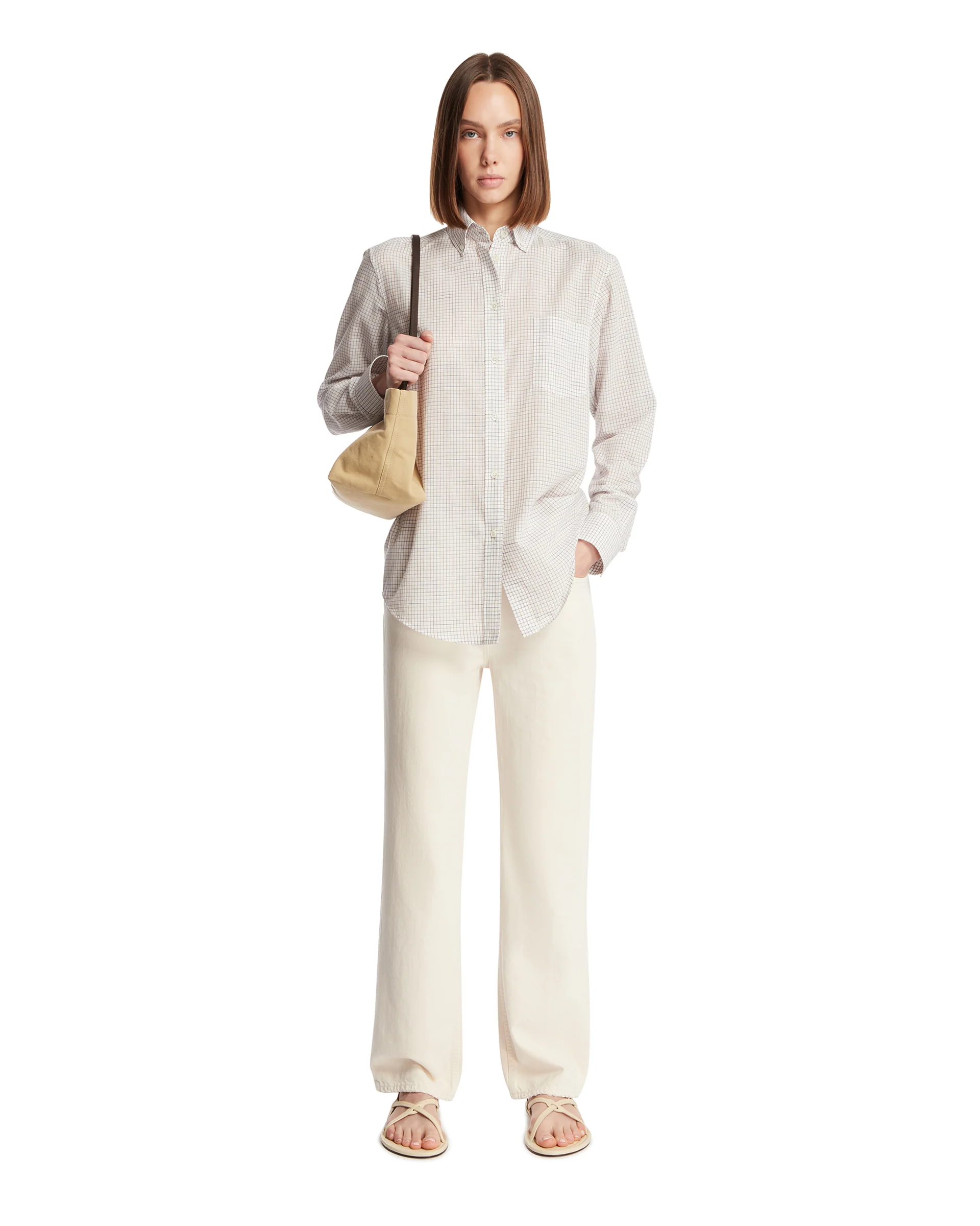 Jeans A Gamba Dritta Beige - Image 3