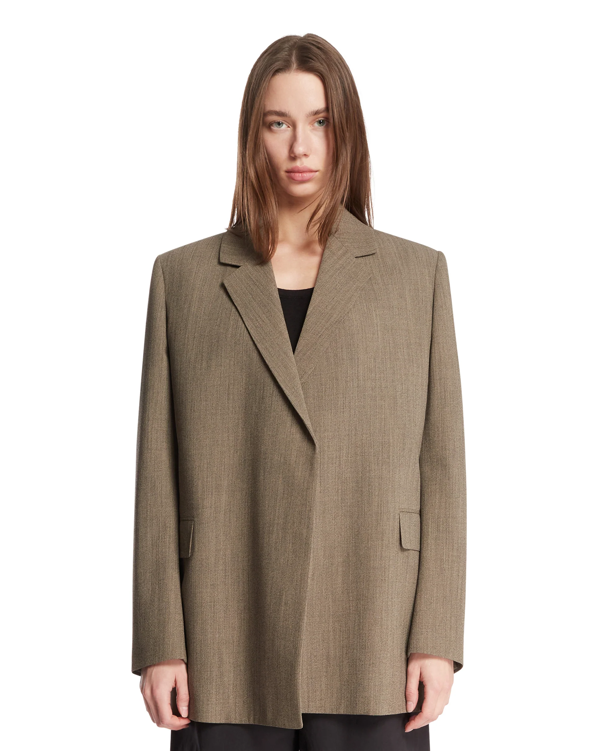 Giacca In Lana Beige