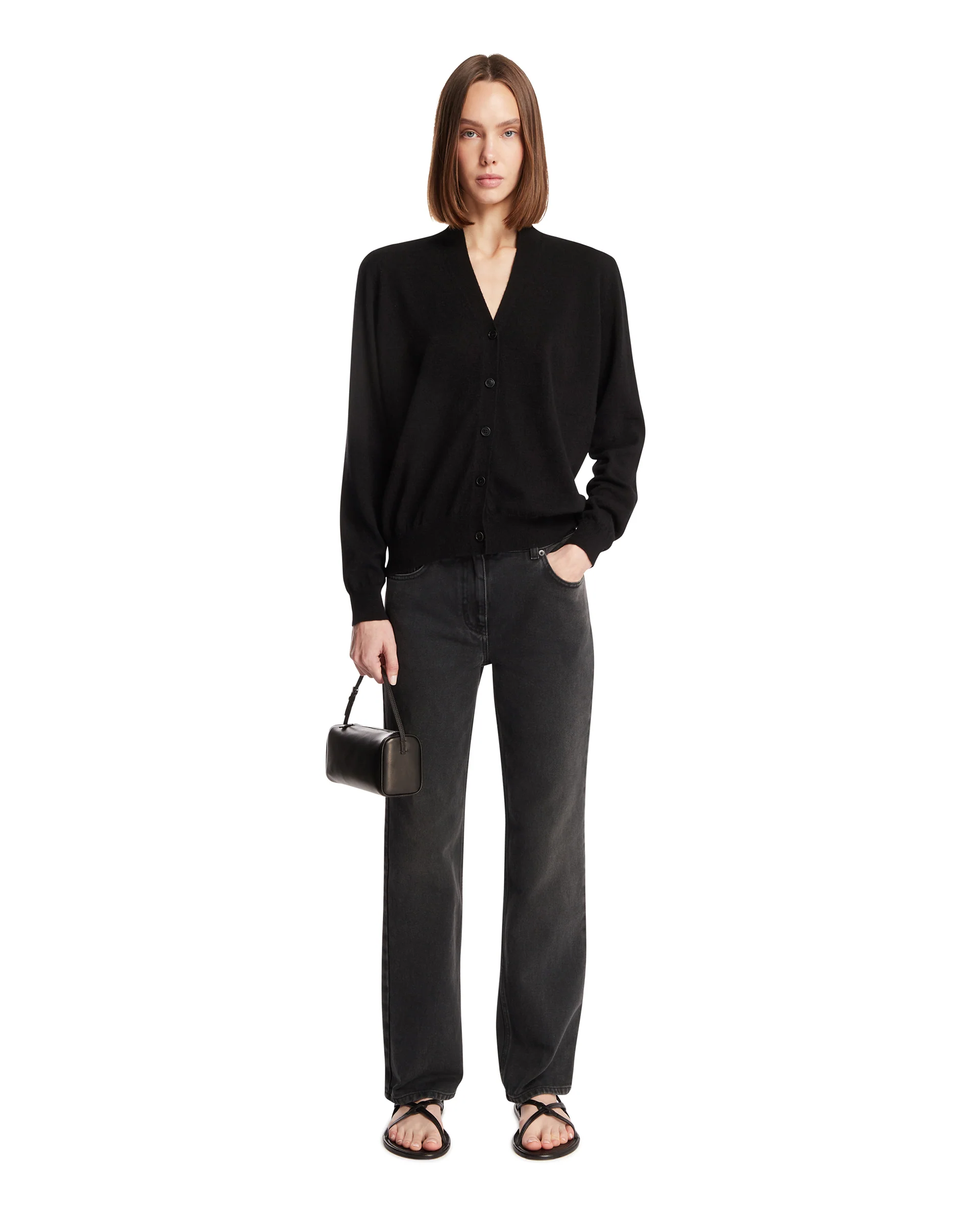 Cardigan In Cashmere Nero - Image 3