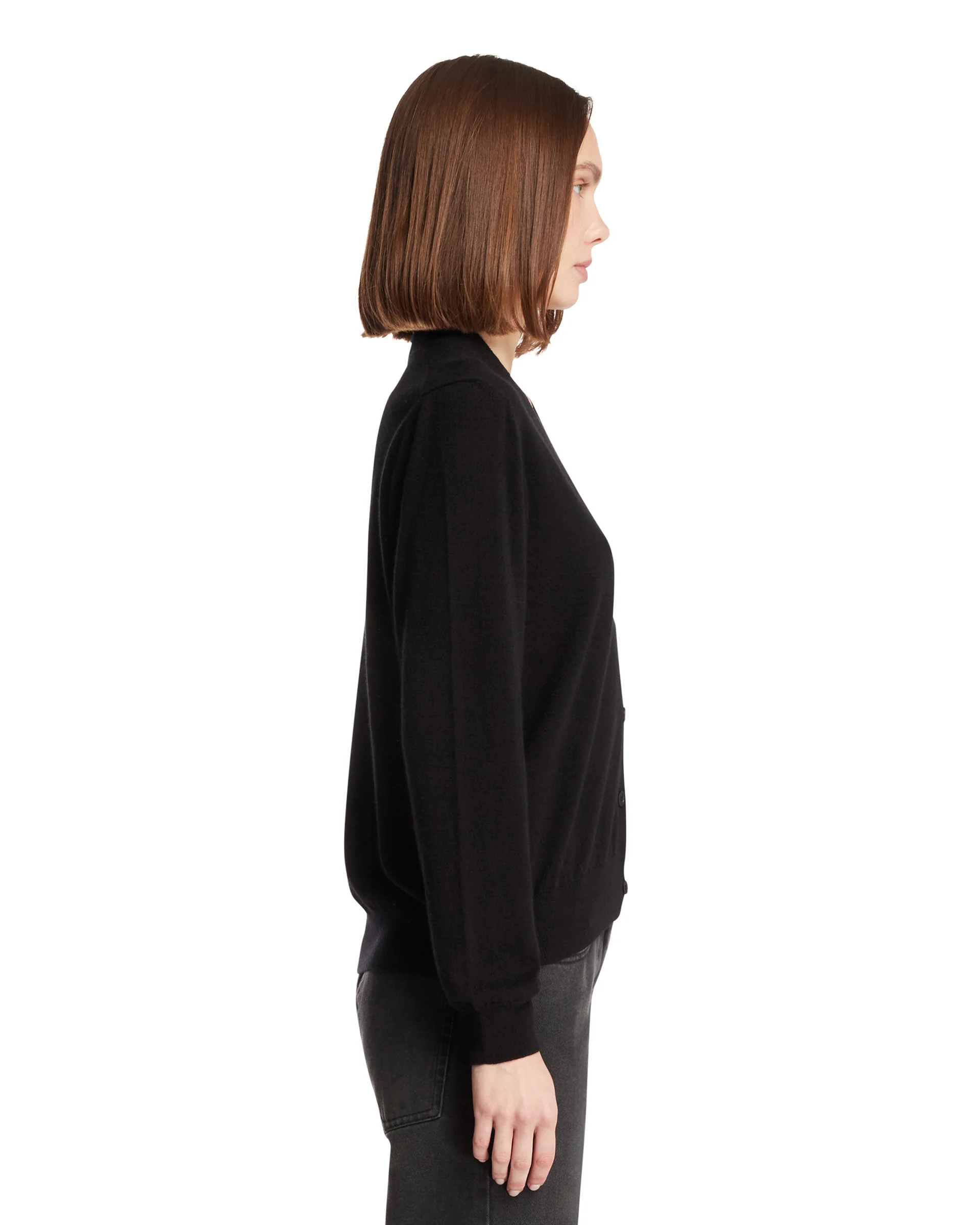 Cardigan In Cashmere Nero - Image 4