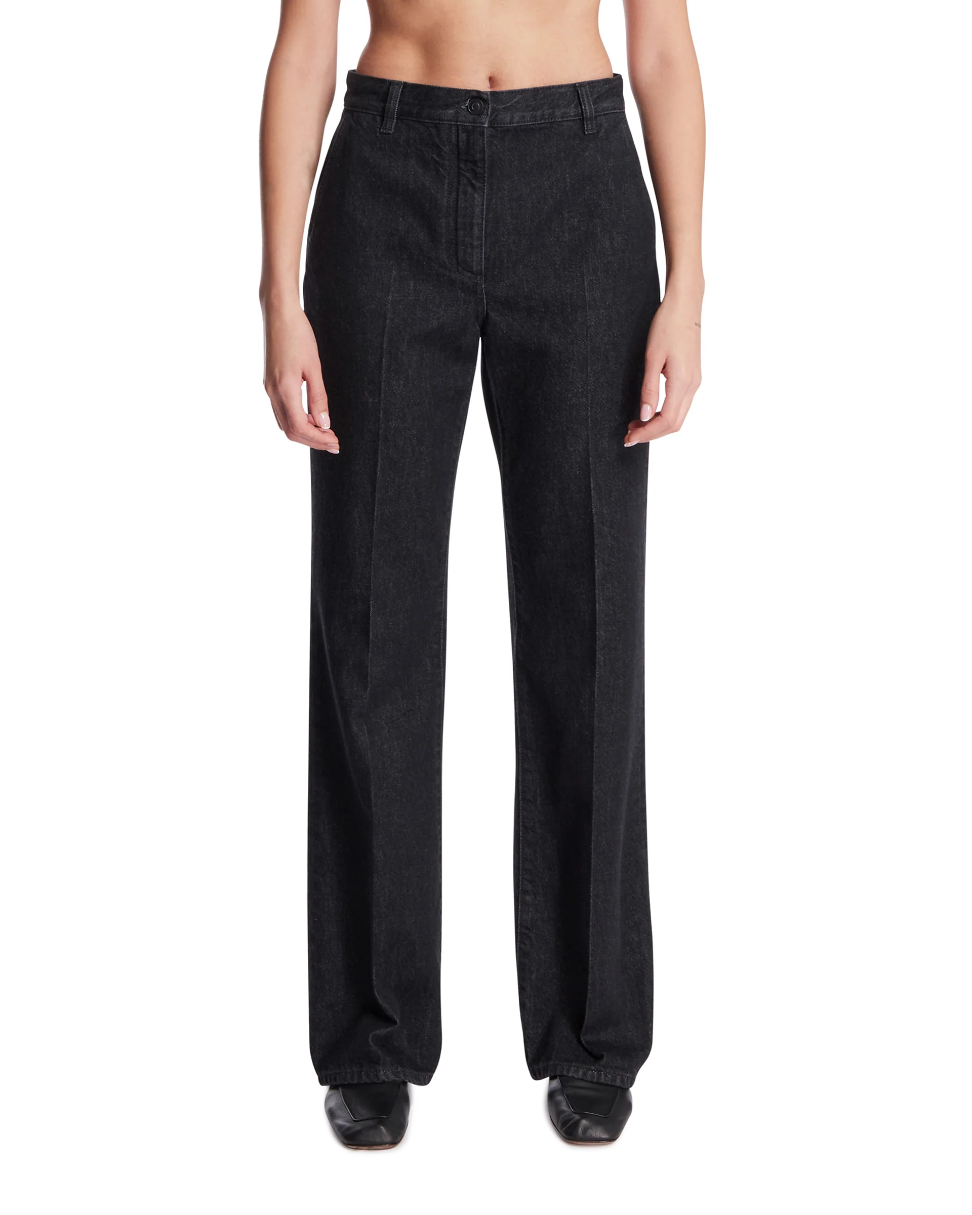 Jeans Vita in Cotone Neri