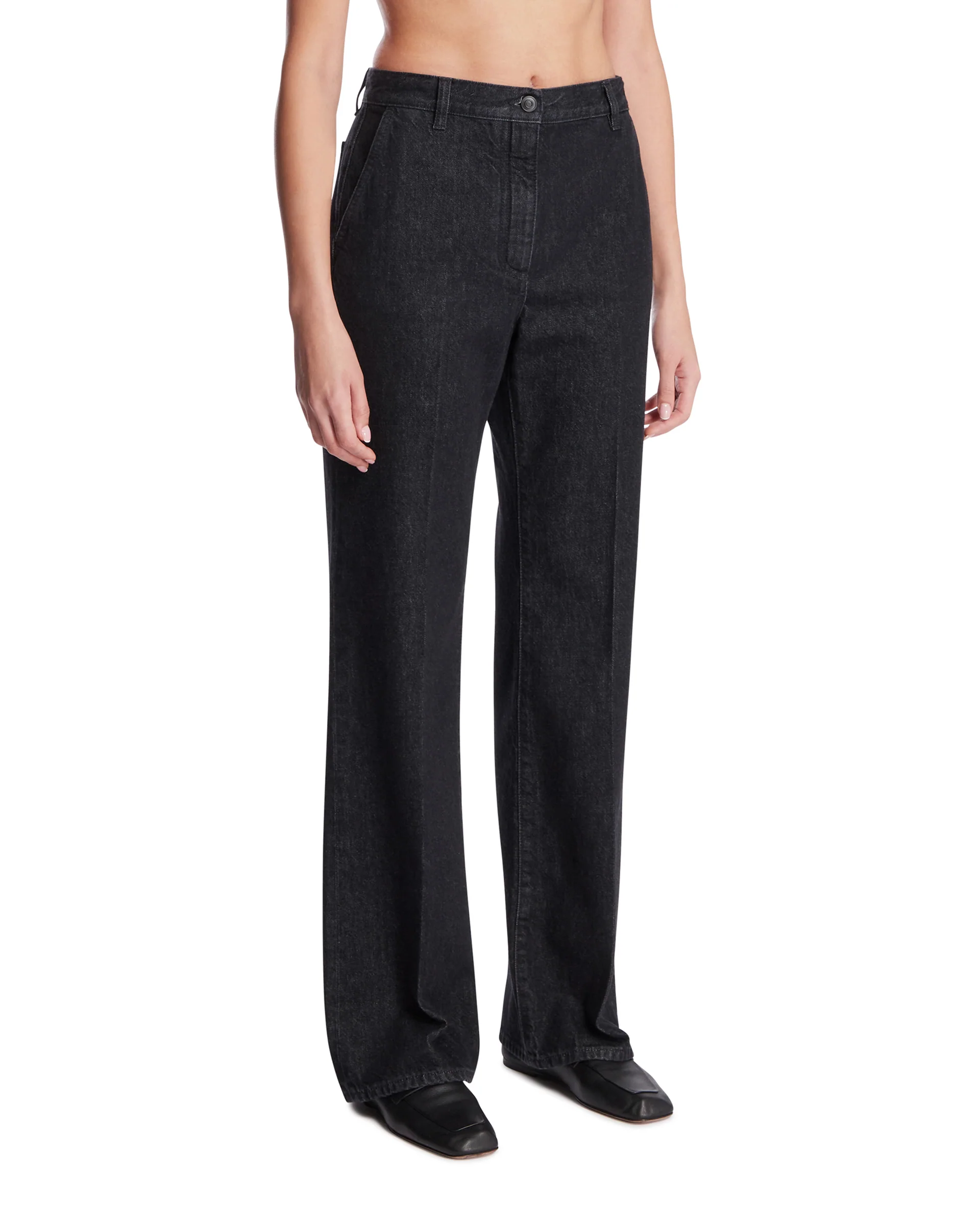 Jeans Vita in Cotone Neri - Image 2