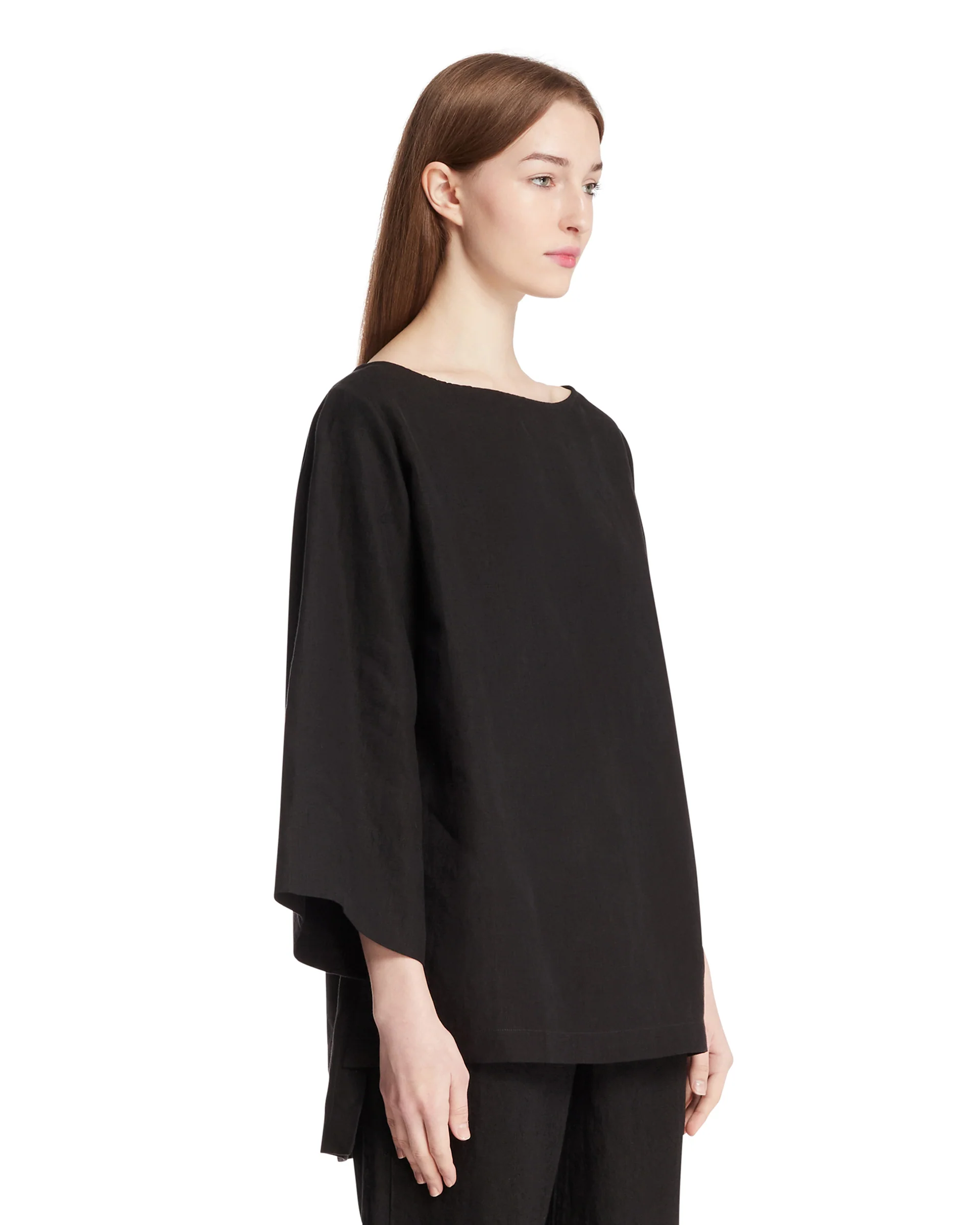 Blusa In Lino Nera - Image 2