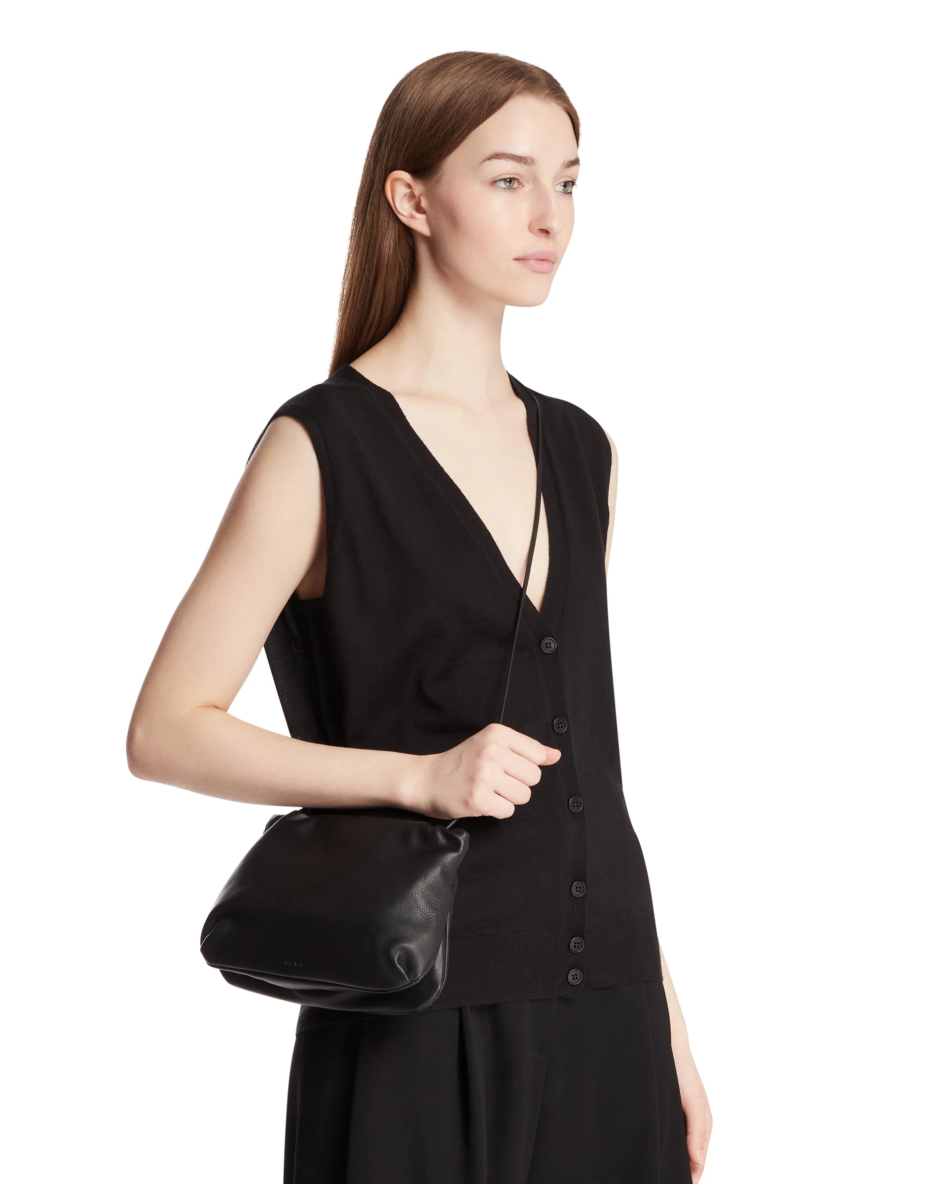 Clutch Bourse Media In Pelle Nera - Image 3