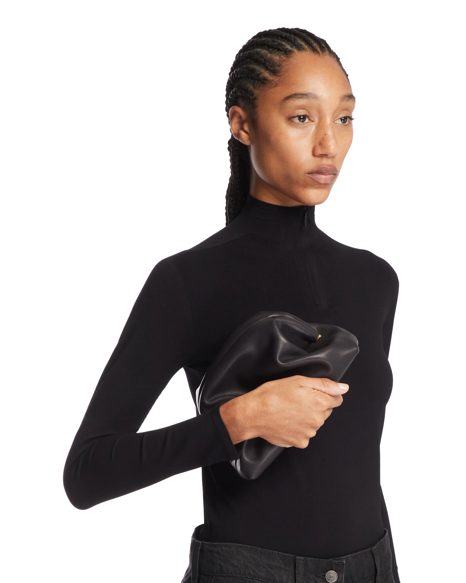 Clutch Mira in Pelle Nera - Image 3