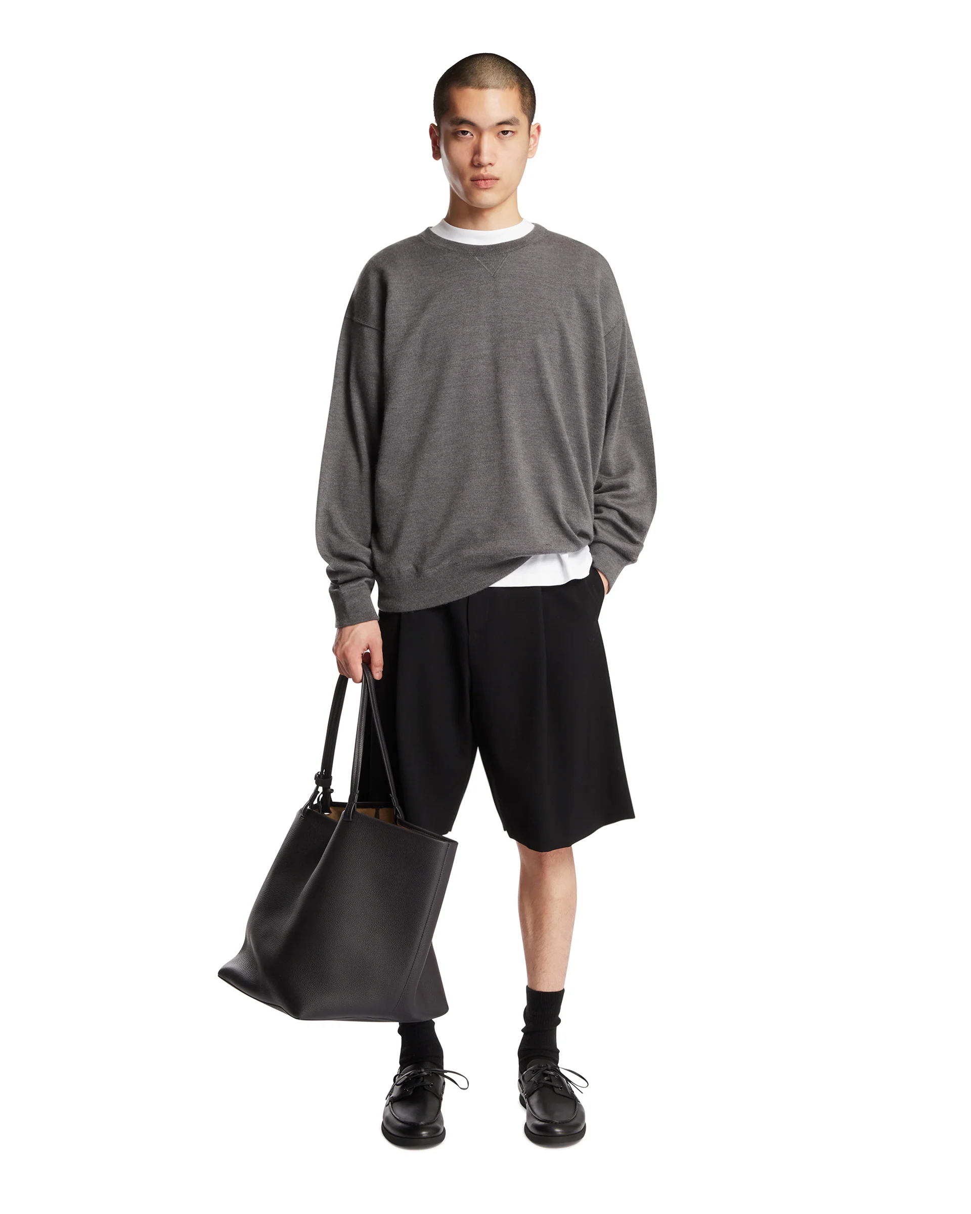 Pantaloncini Sayed In Lana Neri - Image 3
