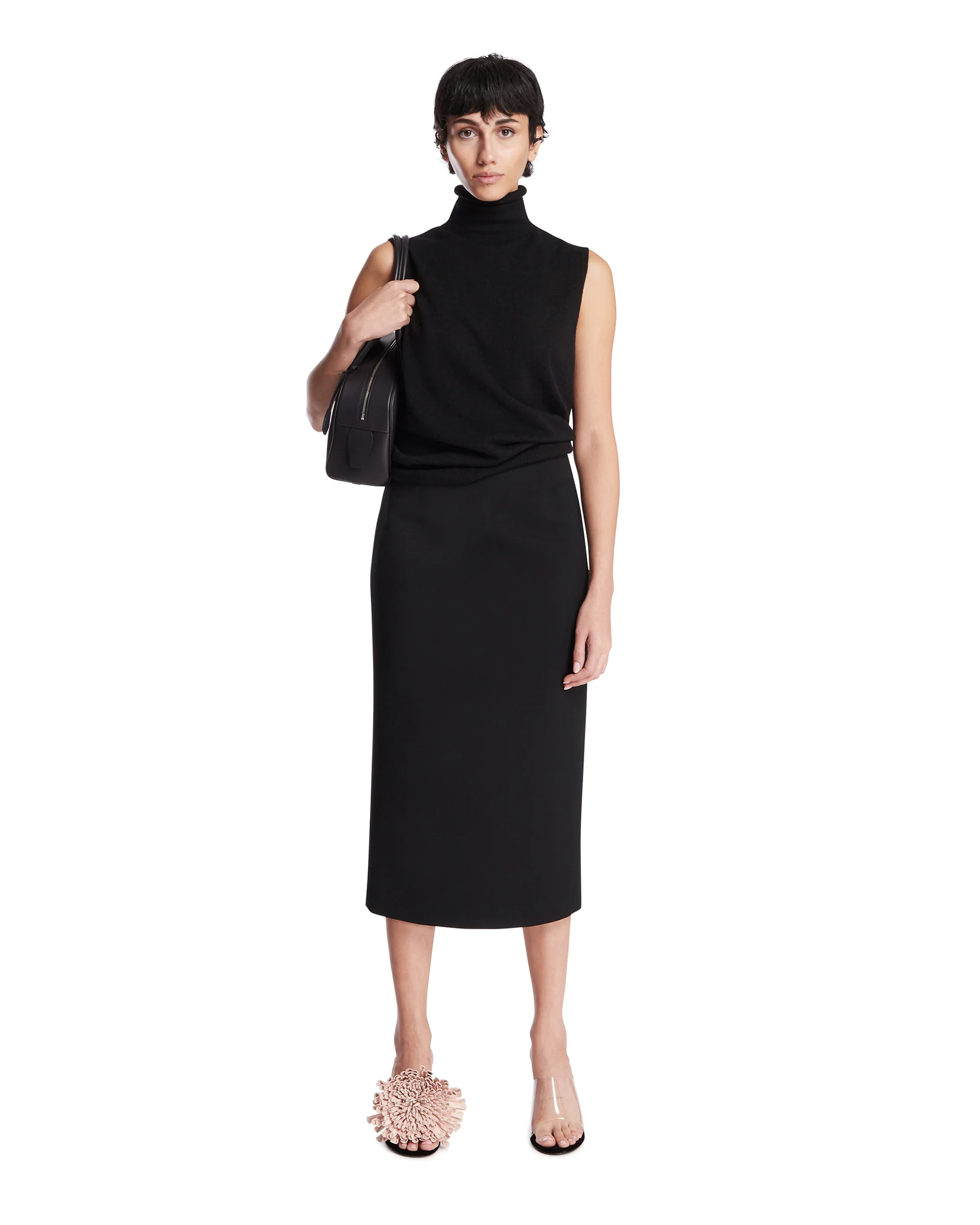 Dolcevita Senza Maniche In Cashmere Nero - Image 3