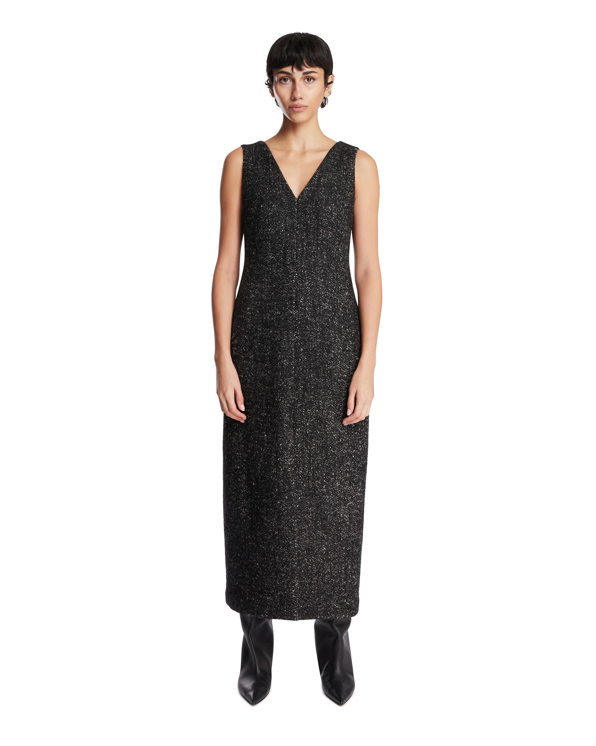 Abito Midi In Lana Nero