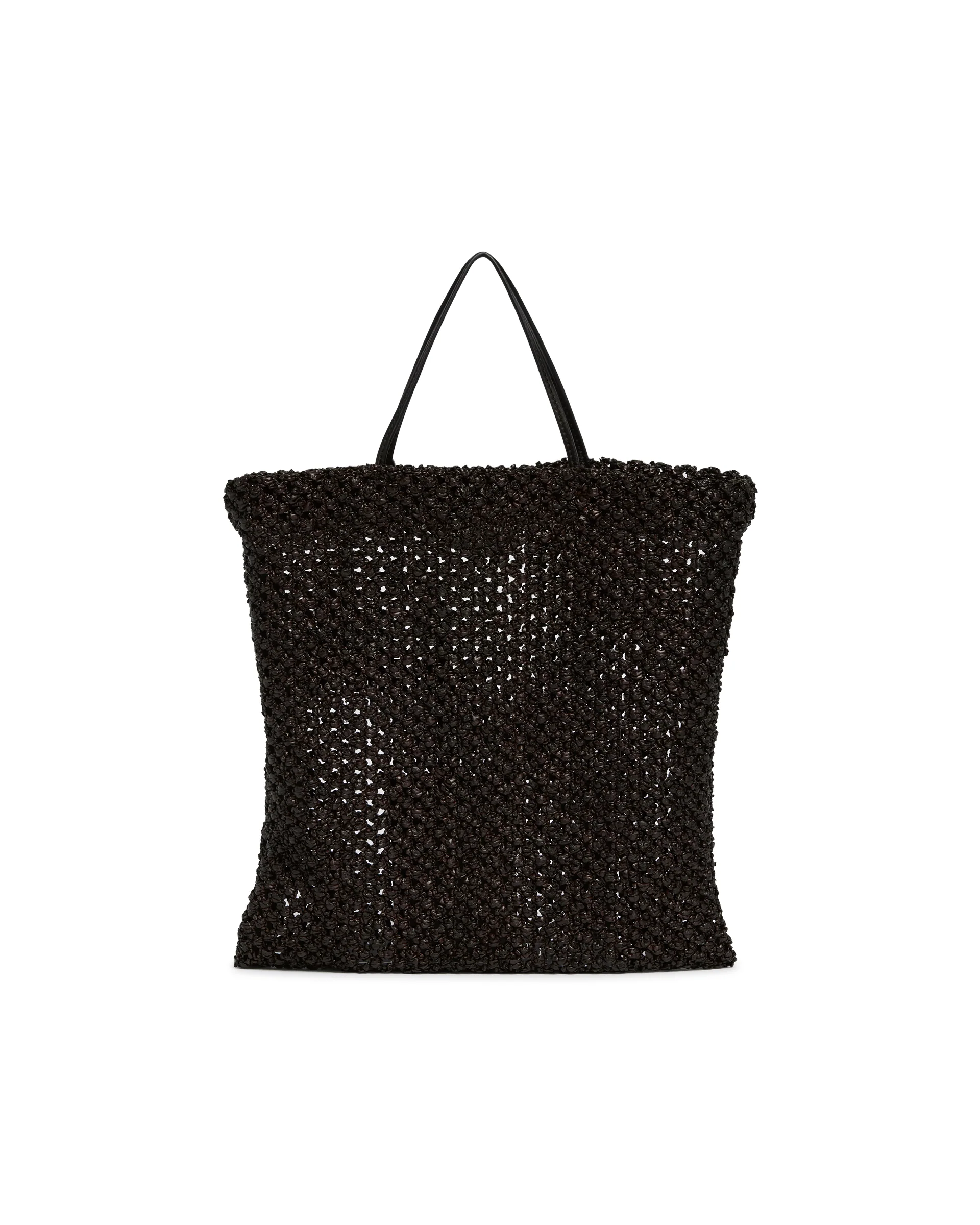 Borsa Intrecciata In Rafia Nera - Image 2