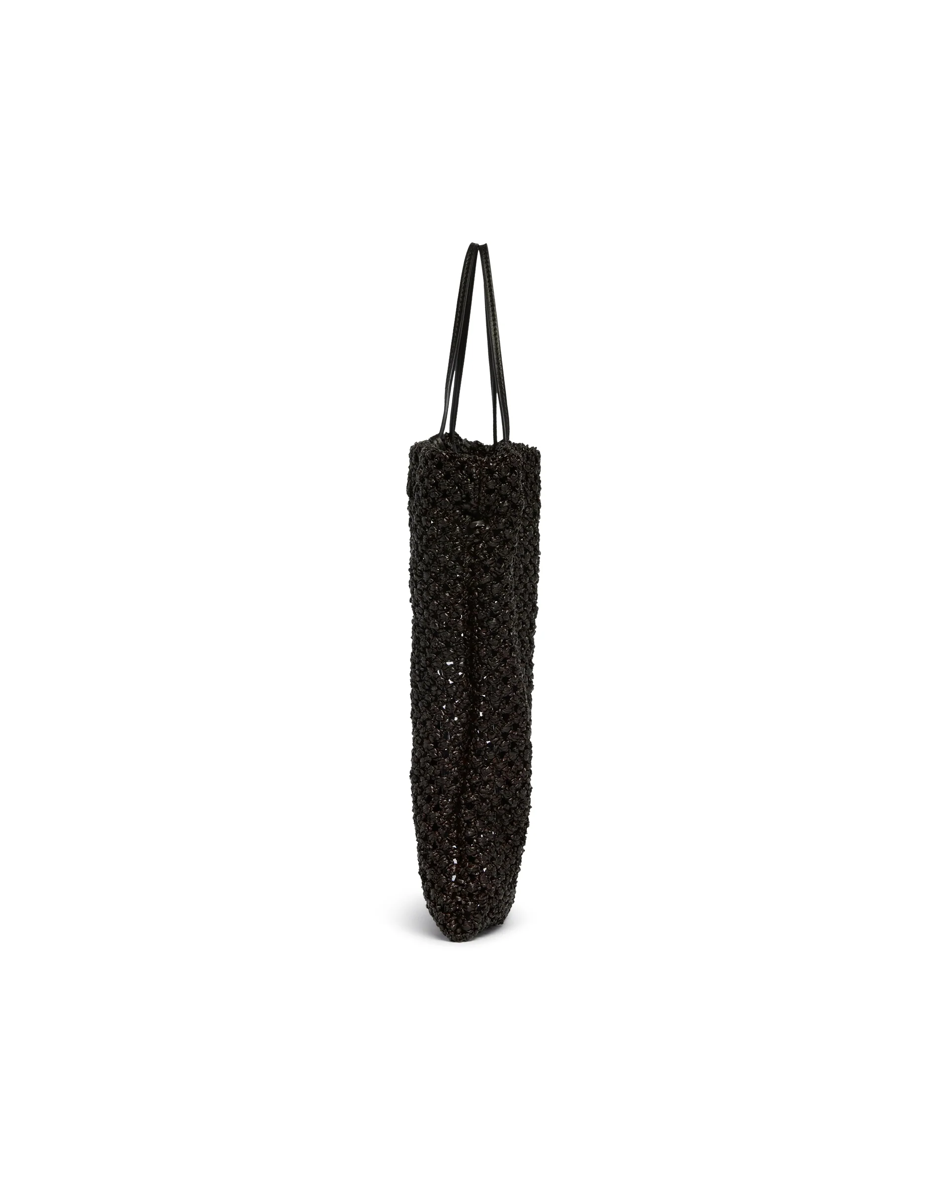 Borsa Intrecciata In Rafia Nera - Image 7