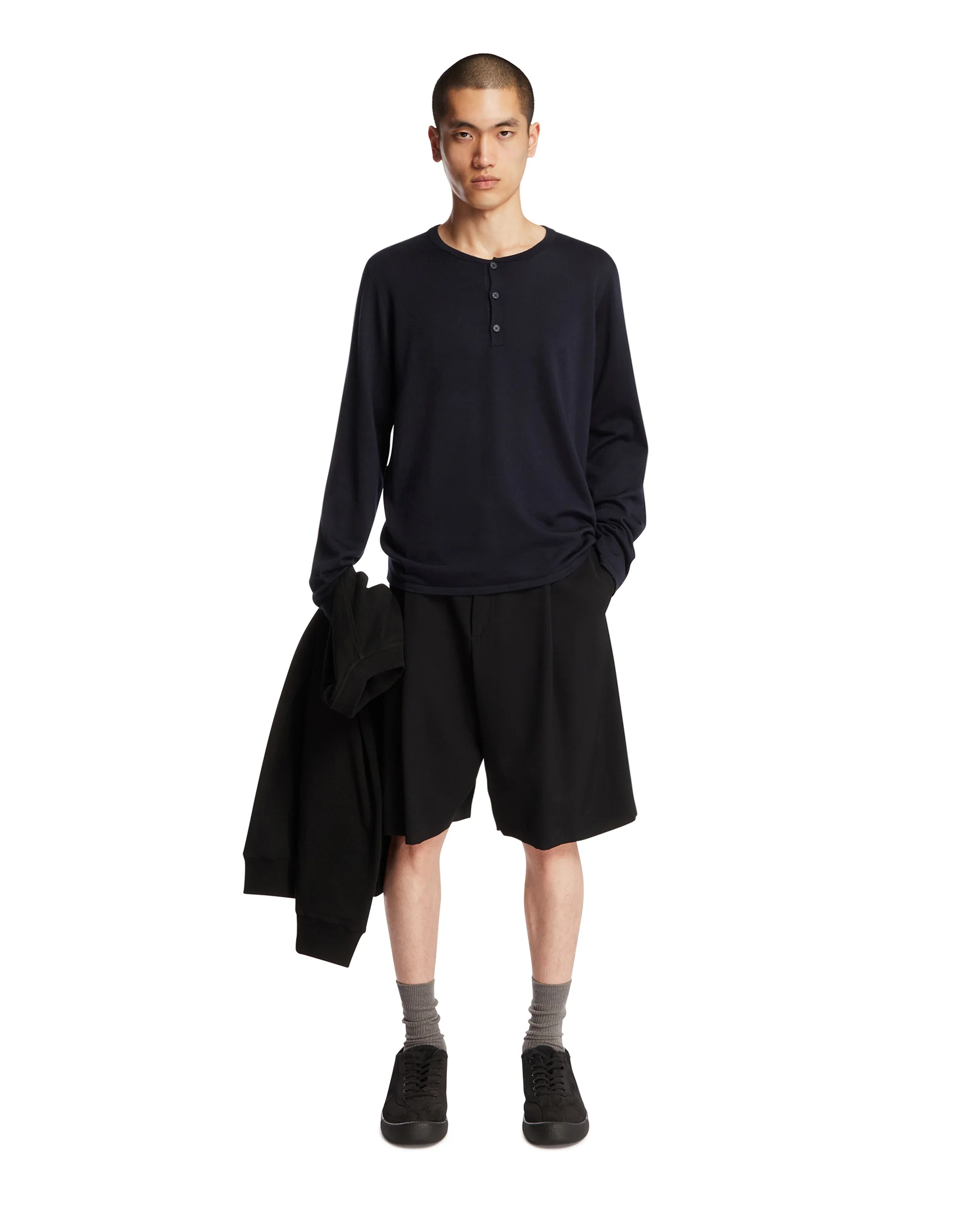 Top In Cashmere E Seta Blu - Image 3