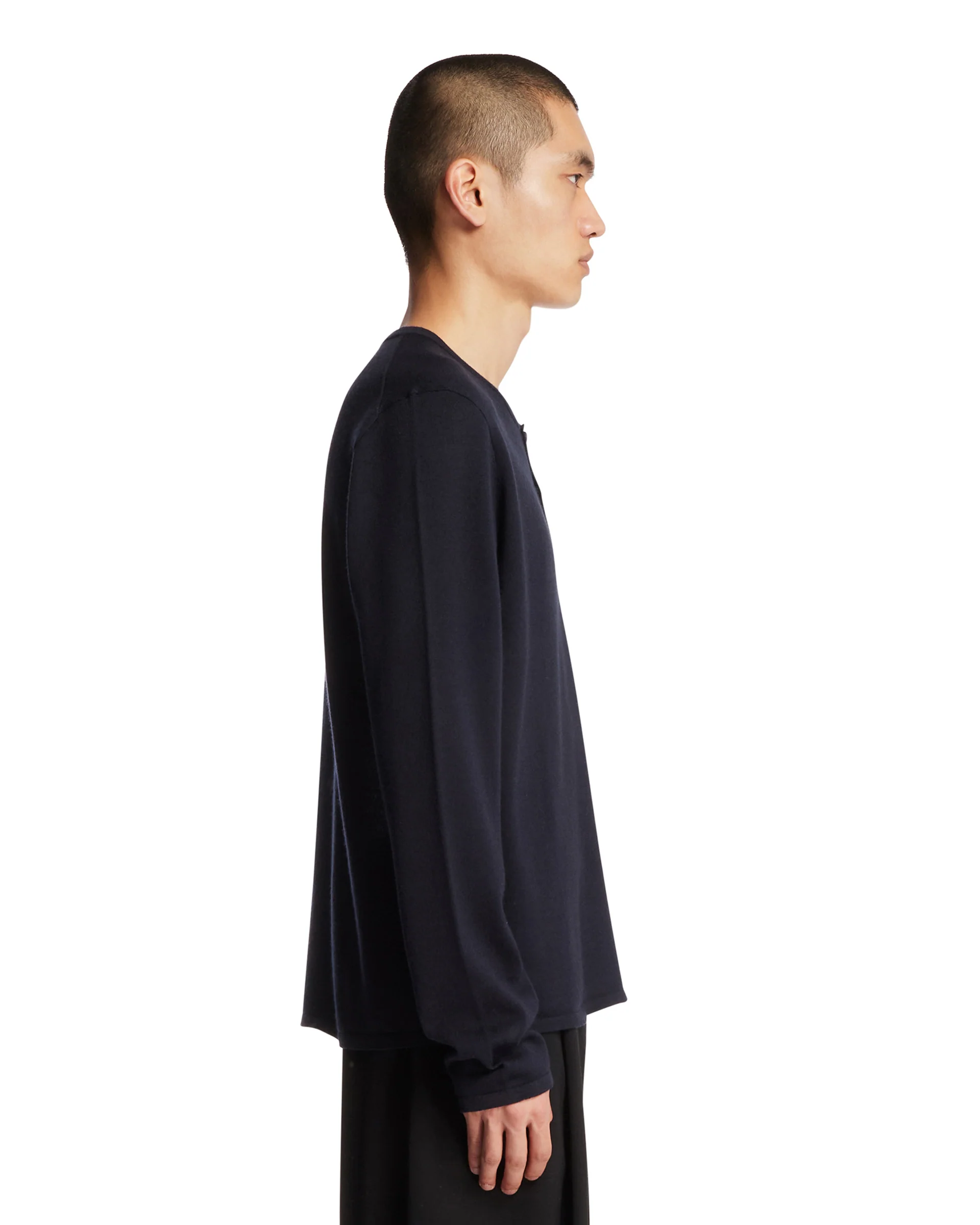 Top In Cashmere E Seta Blu - Image 4
