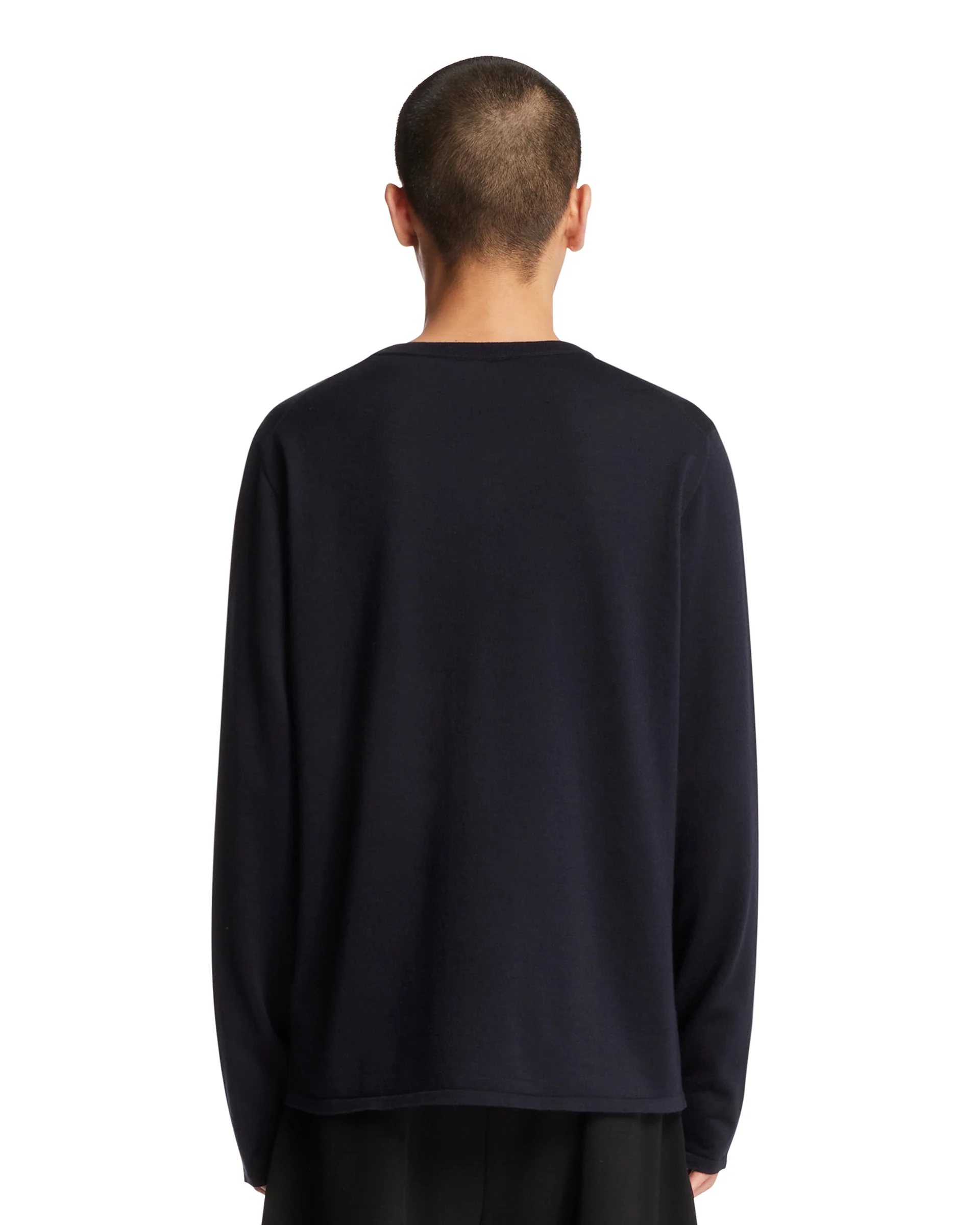 Top In Cashmere E Seta Blu - Image 5