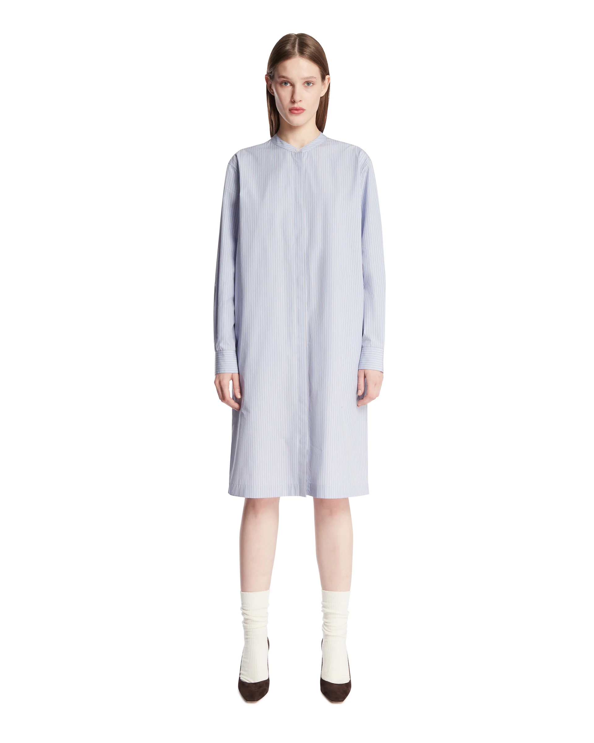 Abito Chemisier In Cotone Azzurro