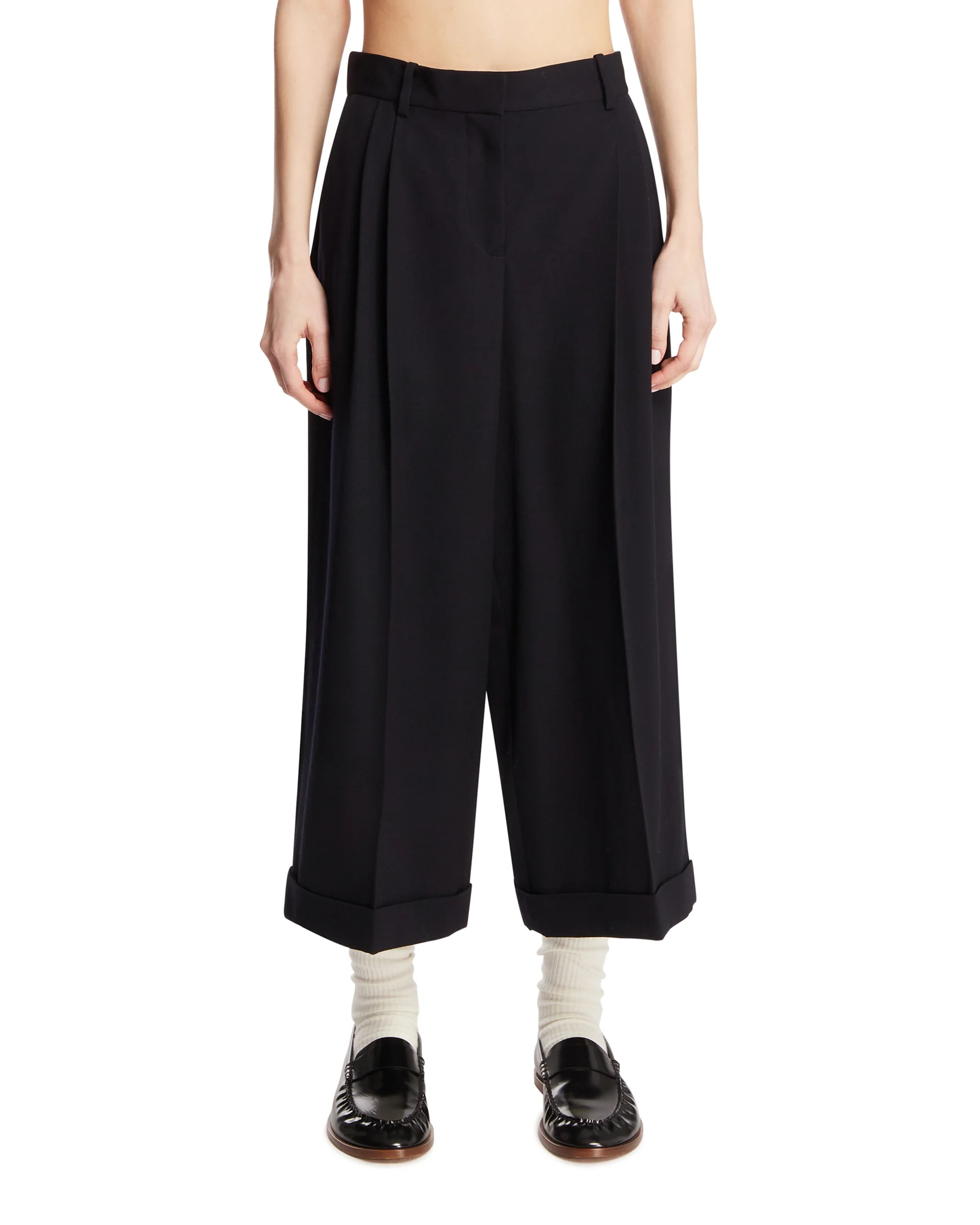Pantaloni Lior Cropped In Lana Blu