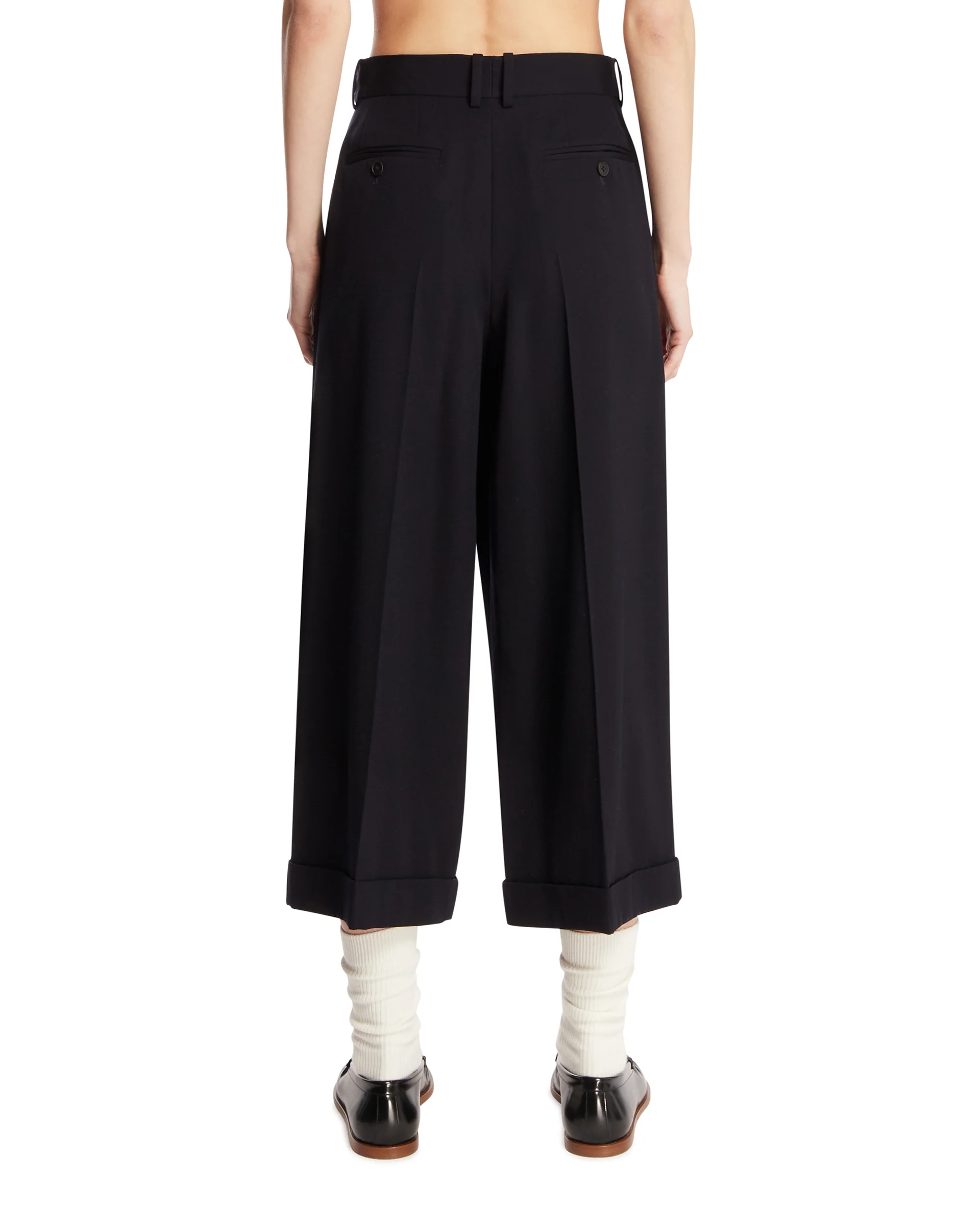 Pantaloni Lior Cropped In Lana Blu - Image 5