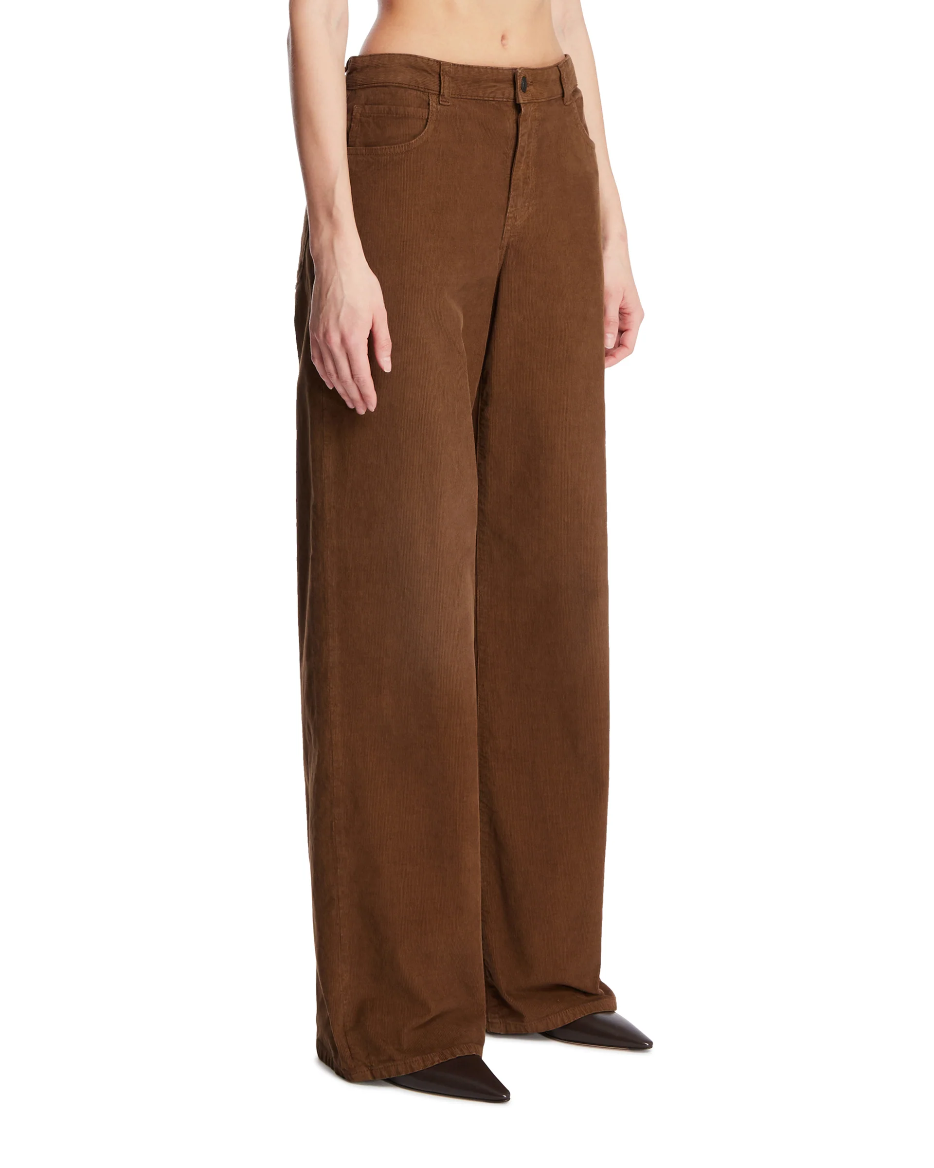Pantaloni A Costine Marroni - Image 2