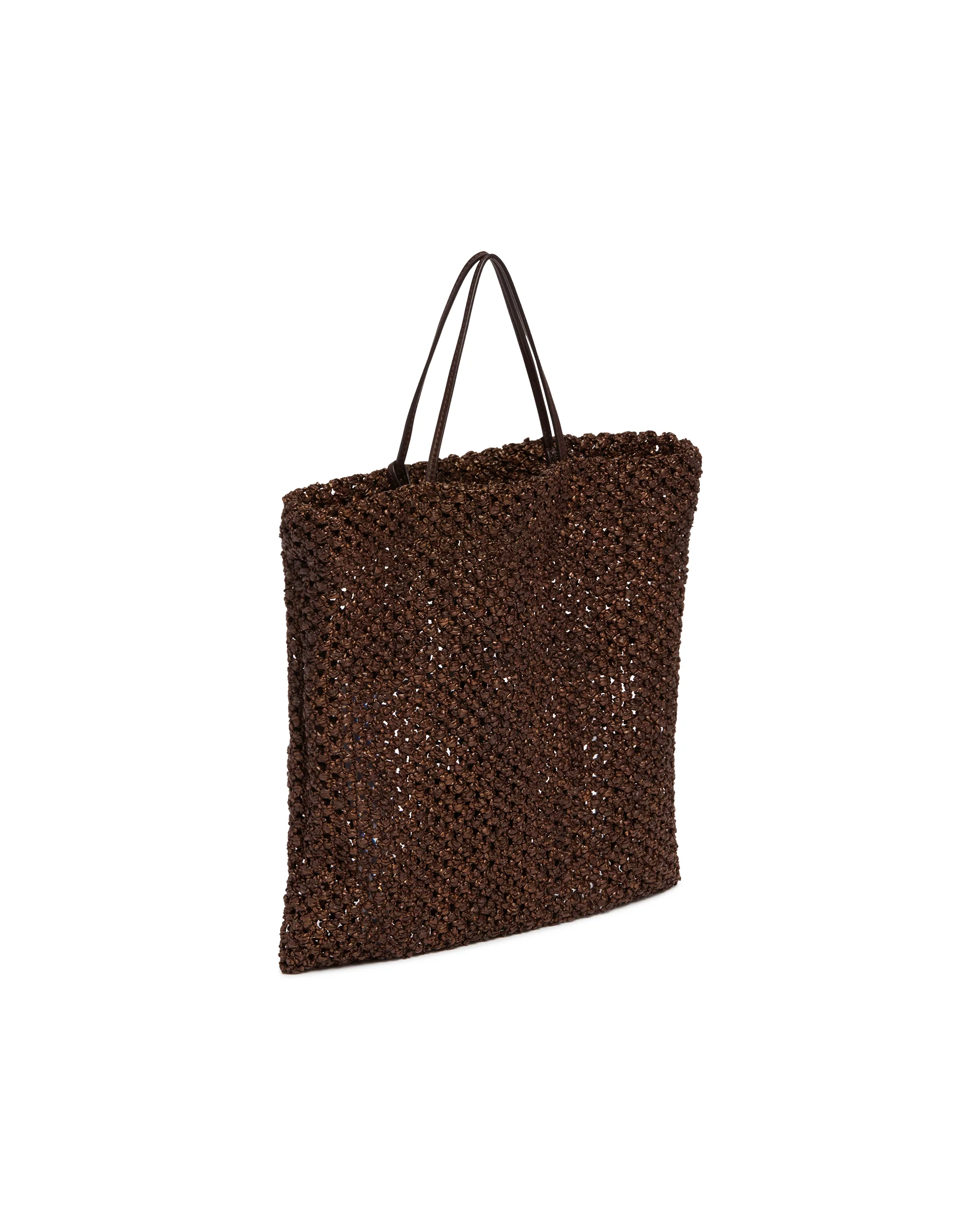 Borsa Intrecciata In Rafia Marrone - Image 5